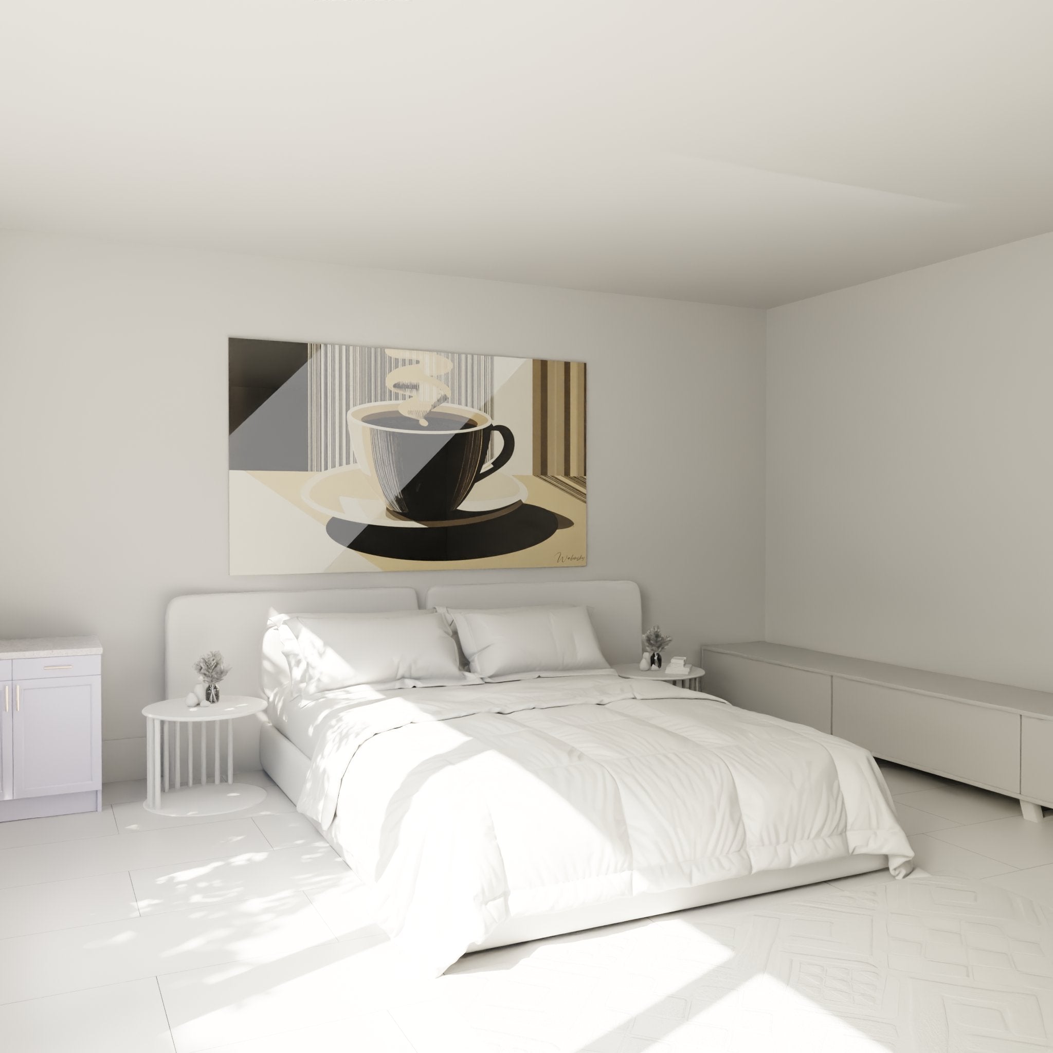 Decoration murale cafe art deco dans chambre moderne avec tasse elegante style vintage annees 20