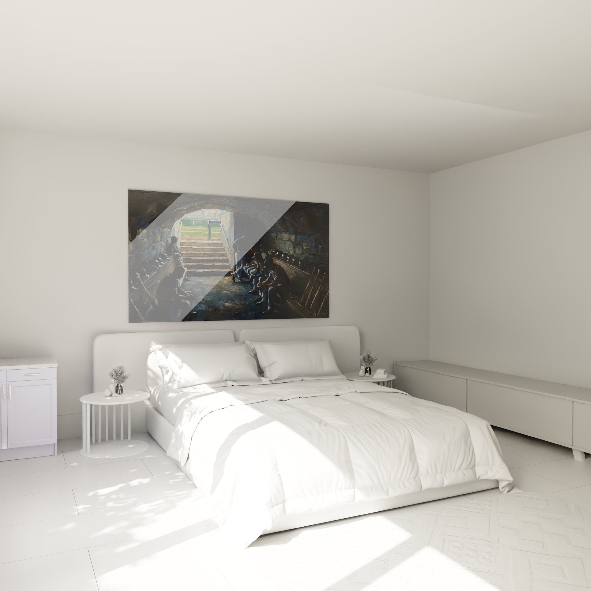 Decoration murale chambre tableau vestiaire baseball ambiance sportive authentique art mural