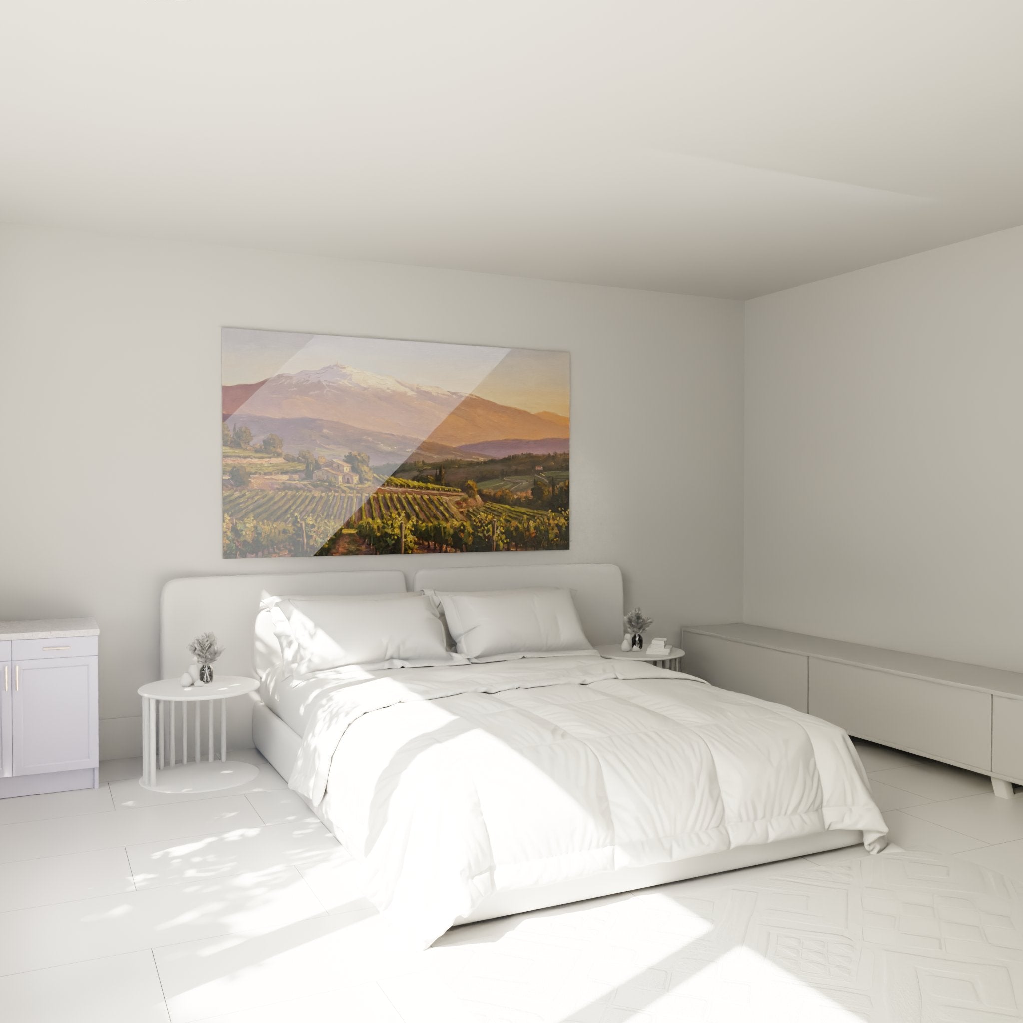 Tableau vignobles provencaux dans chambre decoration murale authentique paysage mediterraneen