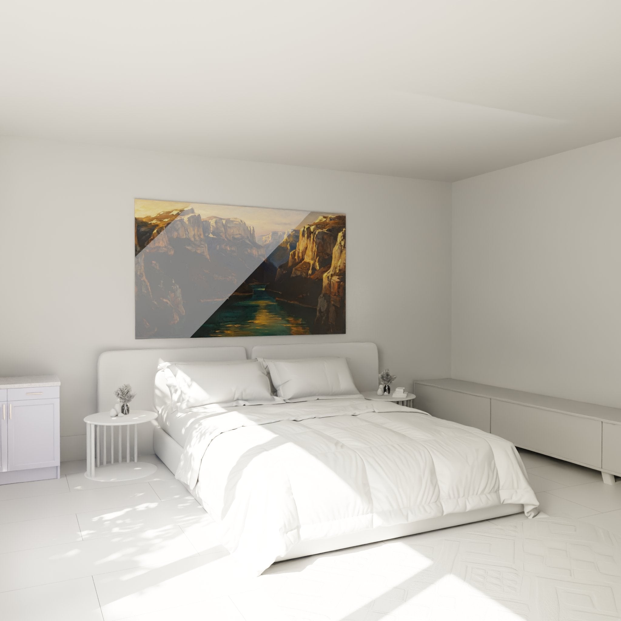 Decoration murale canyon soleil couchant dans chambre moderne ambiance nature provencale