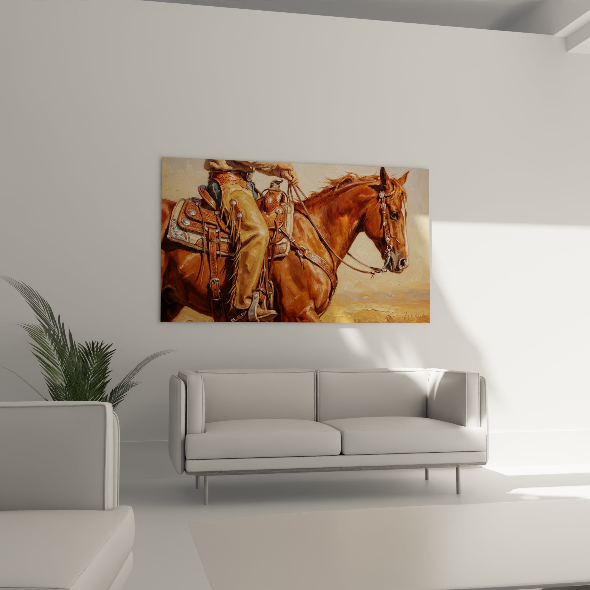 Dettaglio della sella western ornata e dei finimenti in cuoio, artigianato equestre tradizionale americano