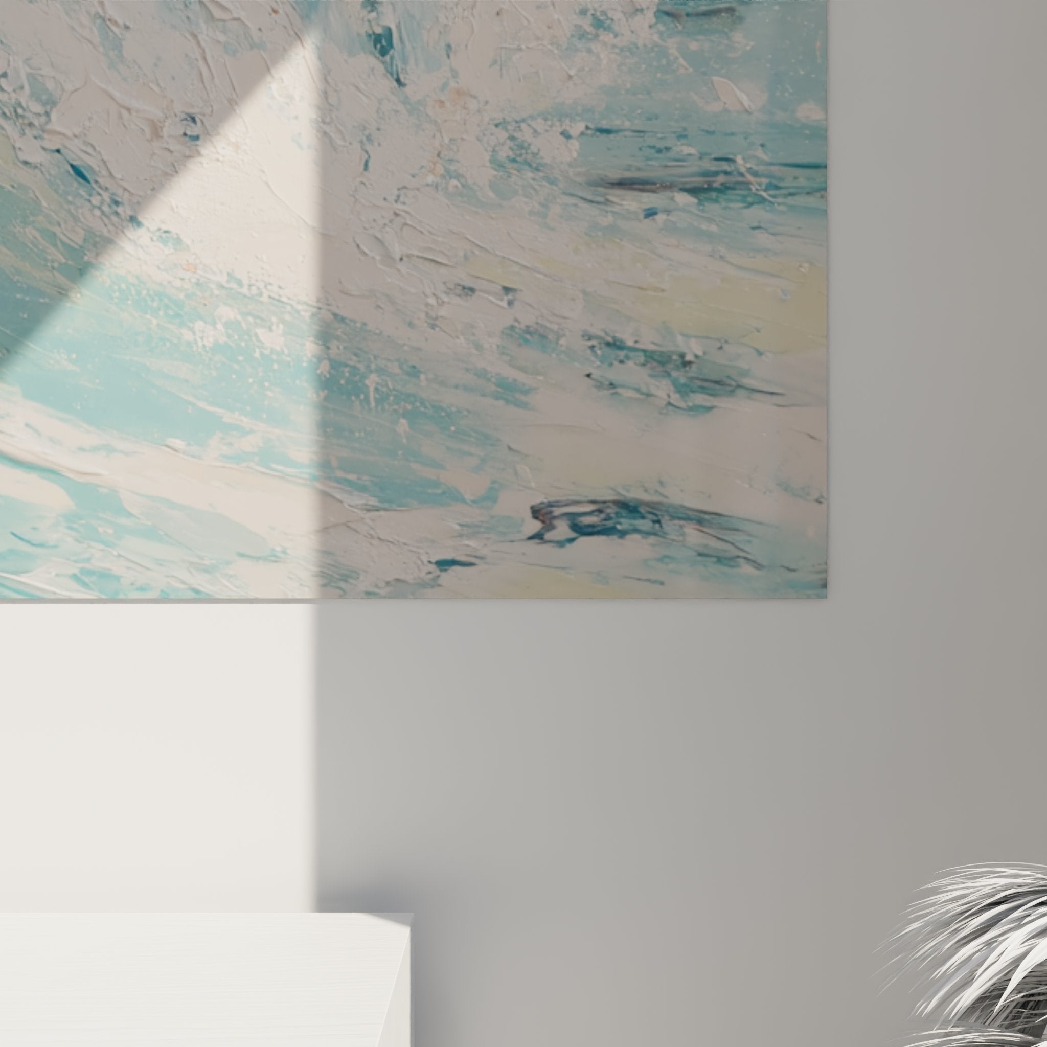 Vue d'ensemble tableau surf vague parfaite, art mural océan pour décoration intérieure moderne