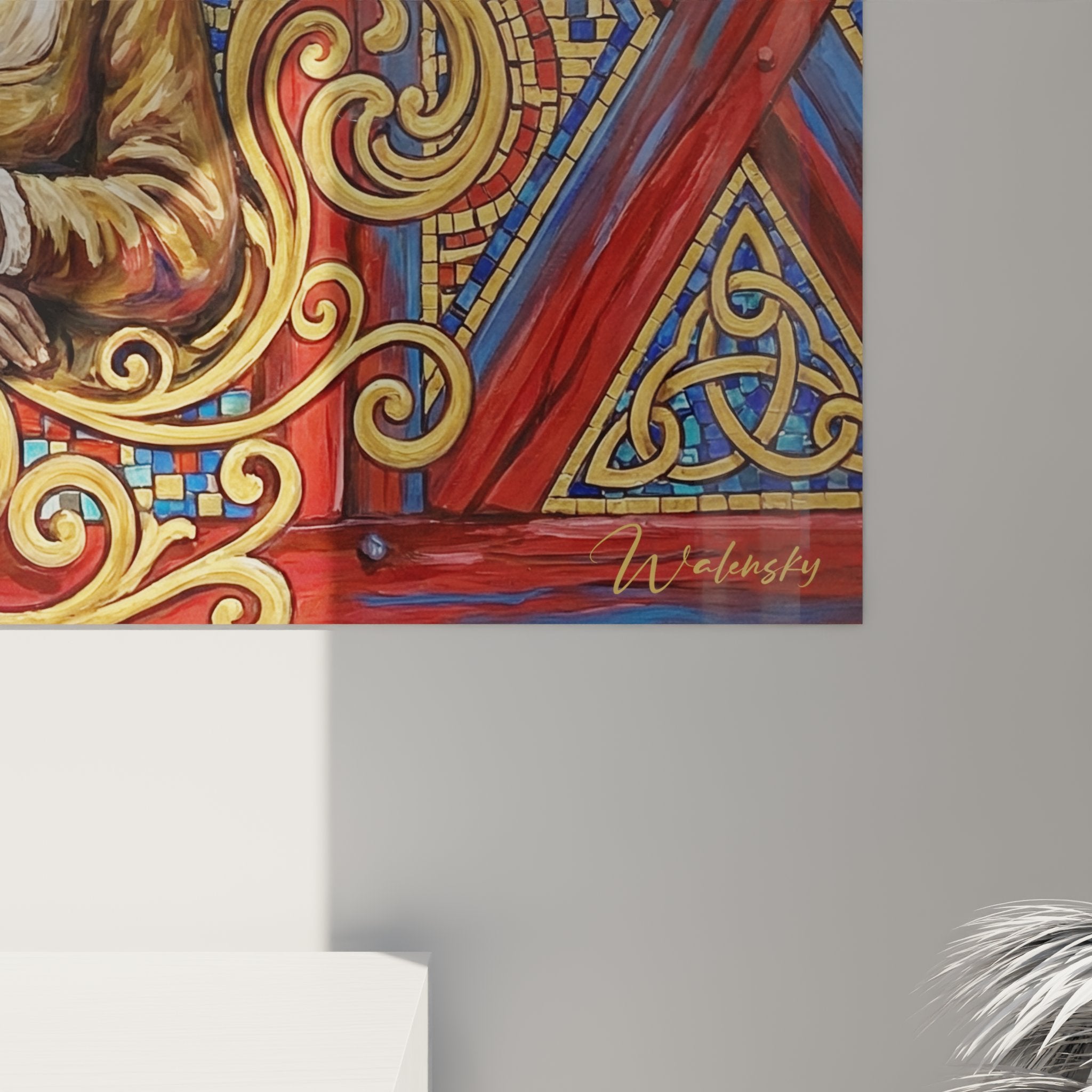 Vue ensemble tableau mural couple breton costumes traditionnels decor celtique art regional bretagne