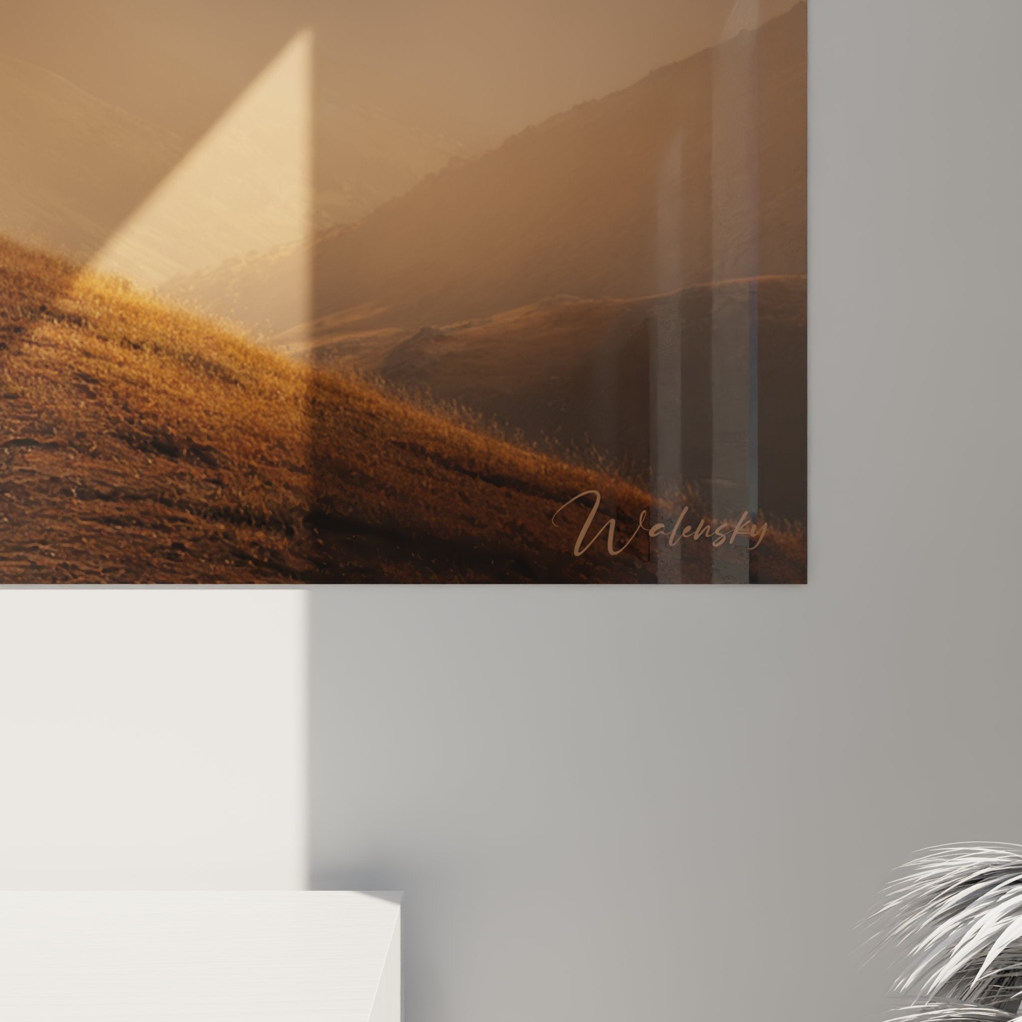 Vue ensemble tableau VTT mur salon décoration montagne cyclisme coucher soleil art mural moderne sport outdoor