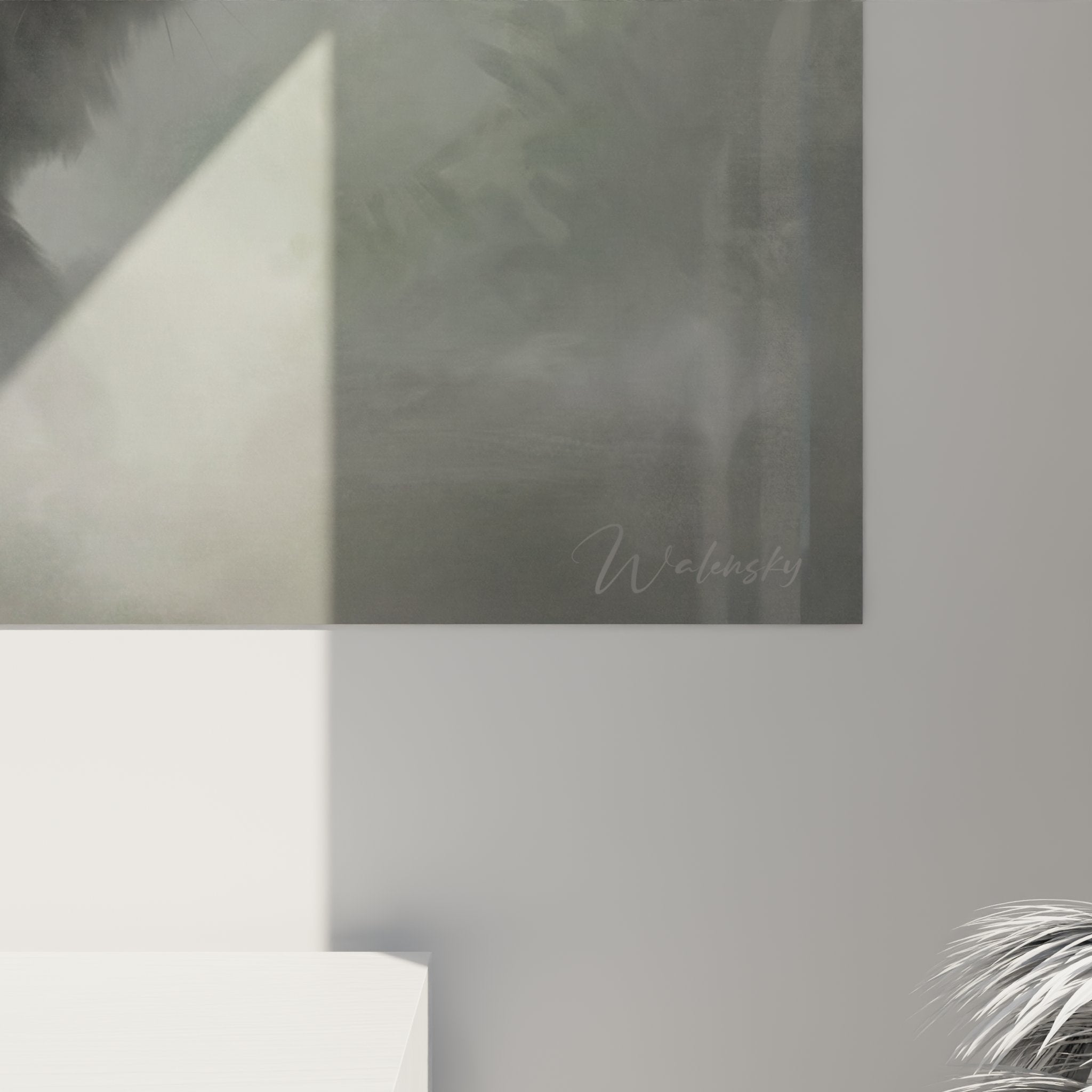 Vista generale quadro gatto Nebelung decorativo stile impressionista per interno contemporaneo