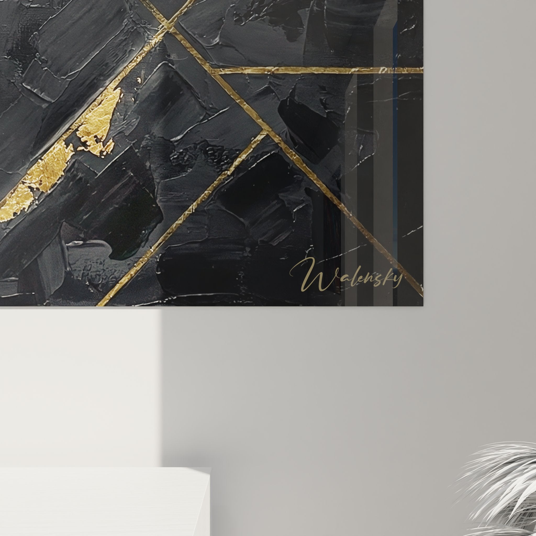 Vue d'ensemble tableau football silhouette dans salon moderne avec éclairage décoratif