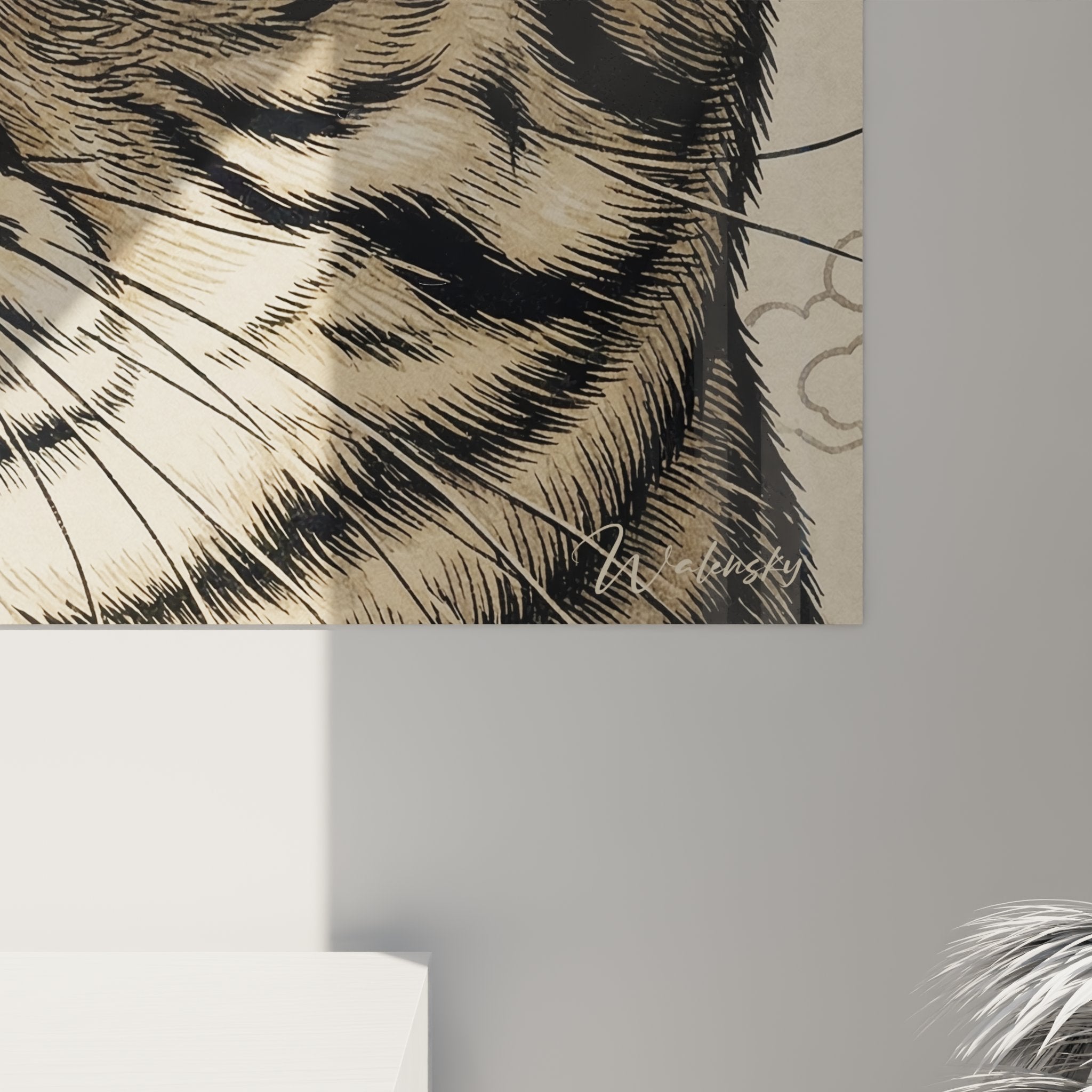 Vista d'insieme quadro murale gatto Exotic Shorthair ritratto artistico decorazione interna contemporanea