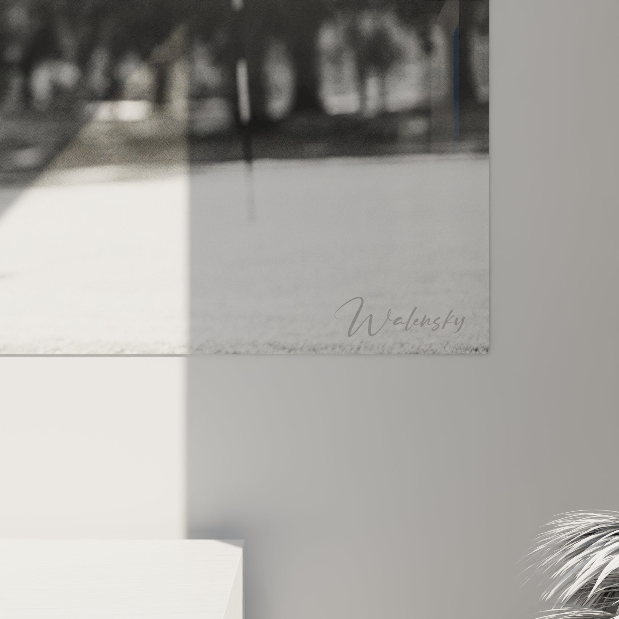 Vue ensemble tableau golf vintage noir blanc dans interieur contemporain decoration murale sportive