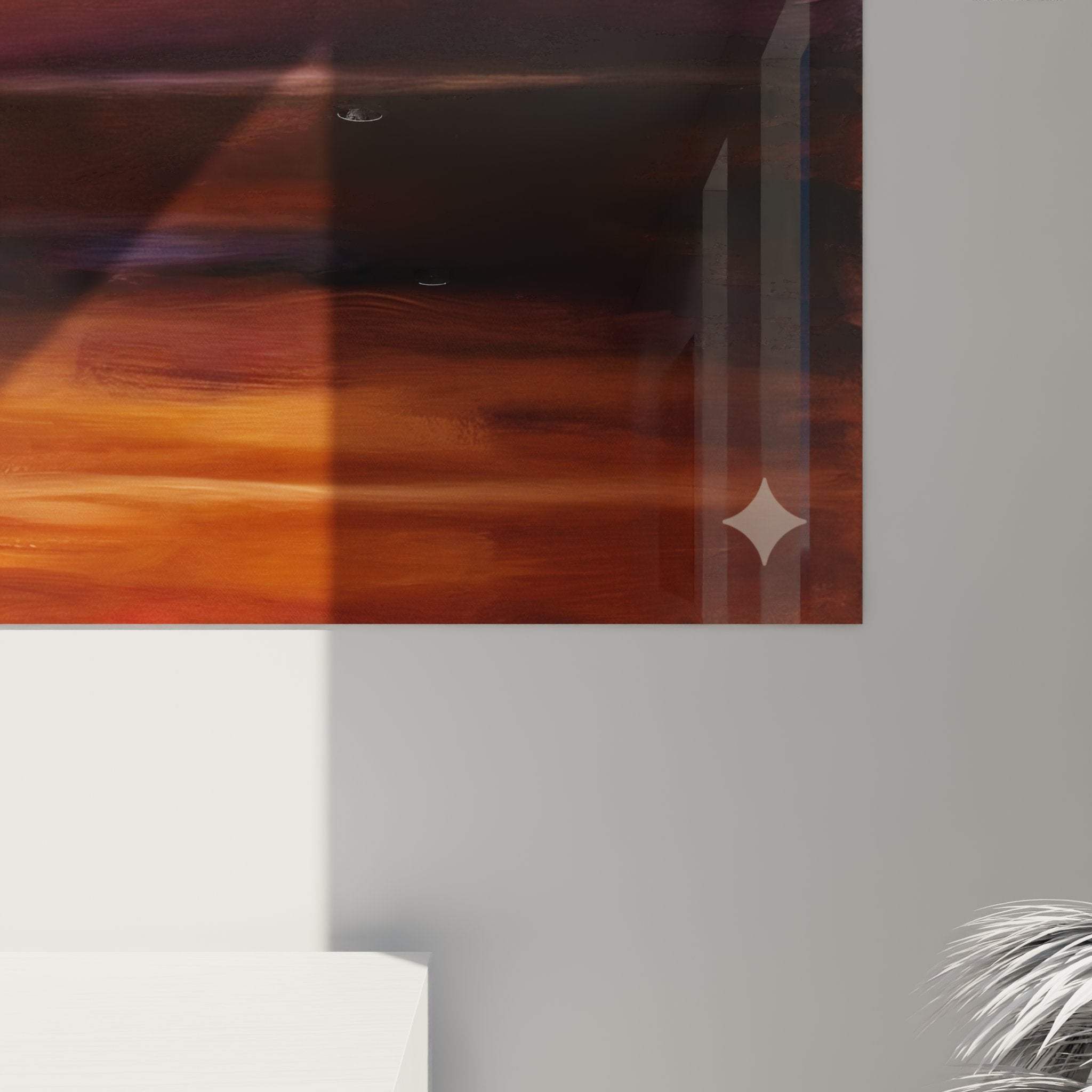 Vue ensemble tableau tennis salon decoration murale sport coucher soleil atmosphere chaleureuse