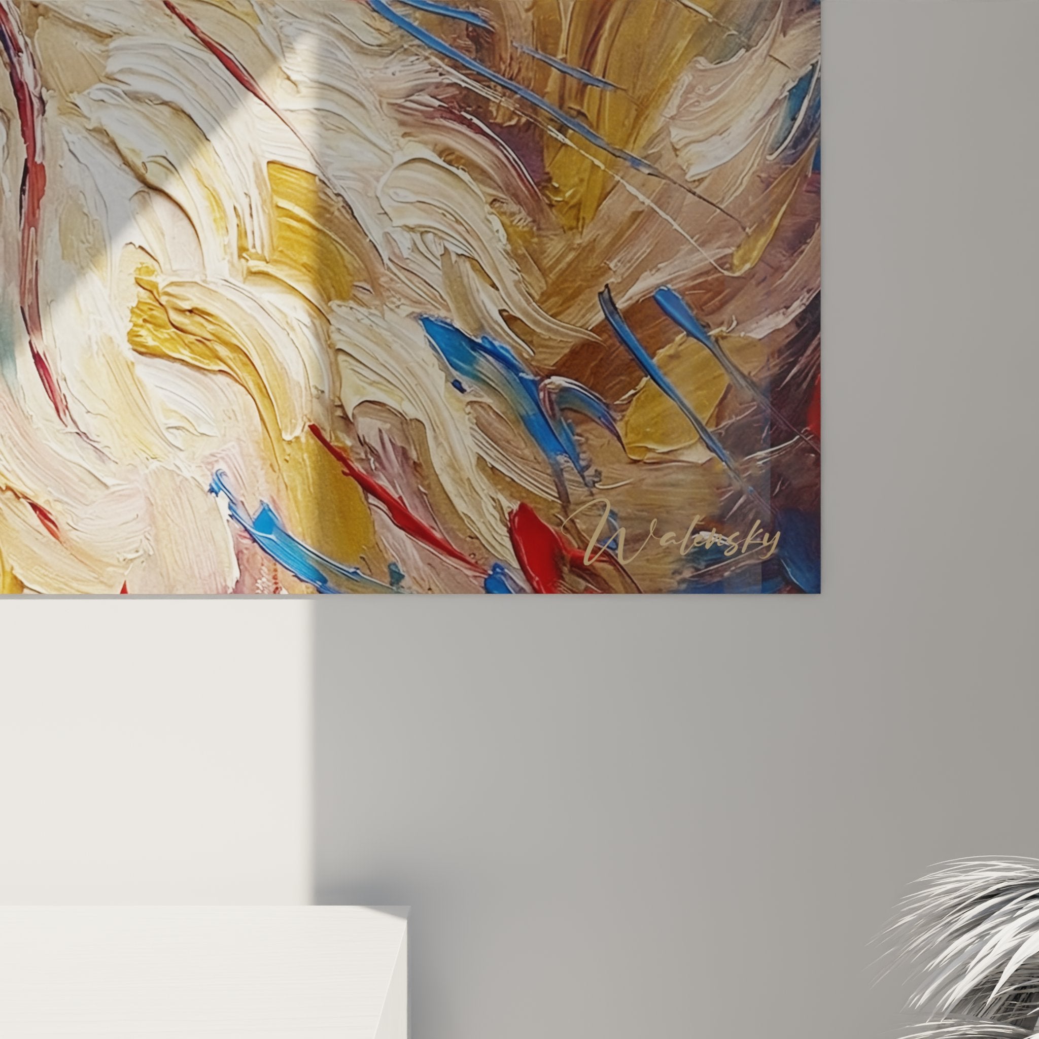Overview of Persian cat with mouse painting, animal artwork with expressive brushstrokes