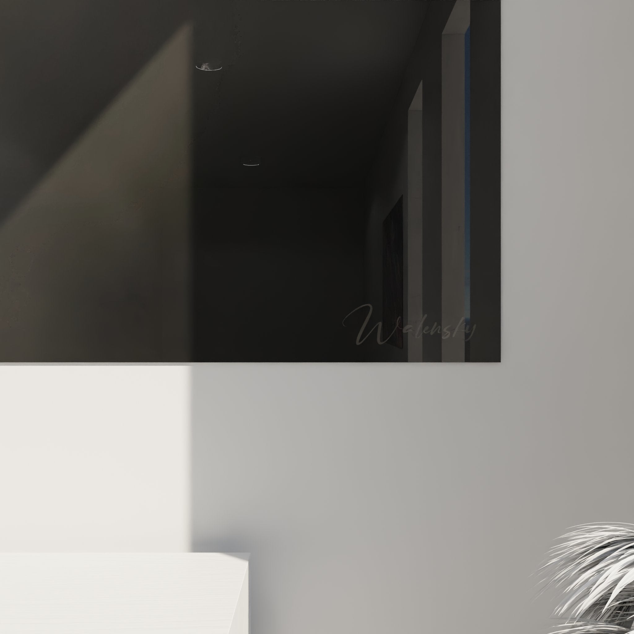 Vista d'insieme del quadro gatto Sphynx profilo bianco e nero, composizione artistica per decorazione d'interni