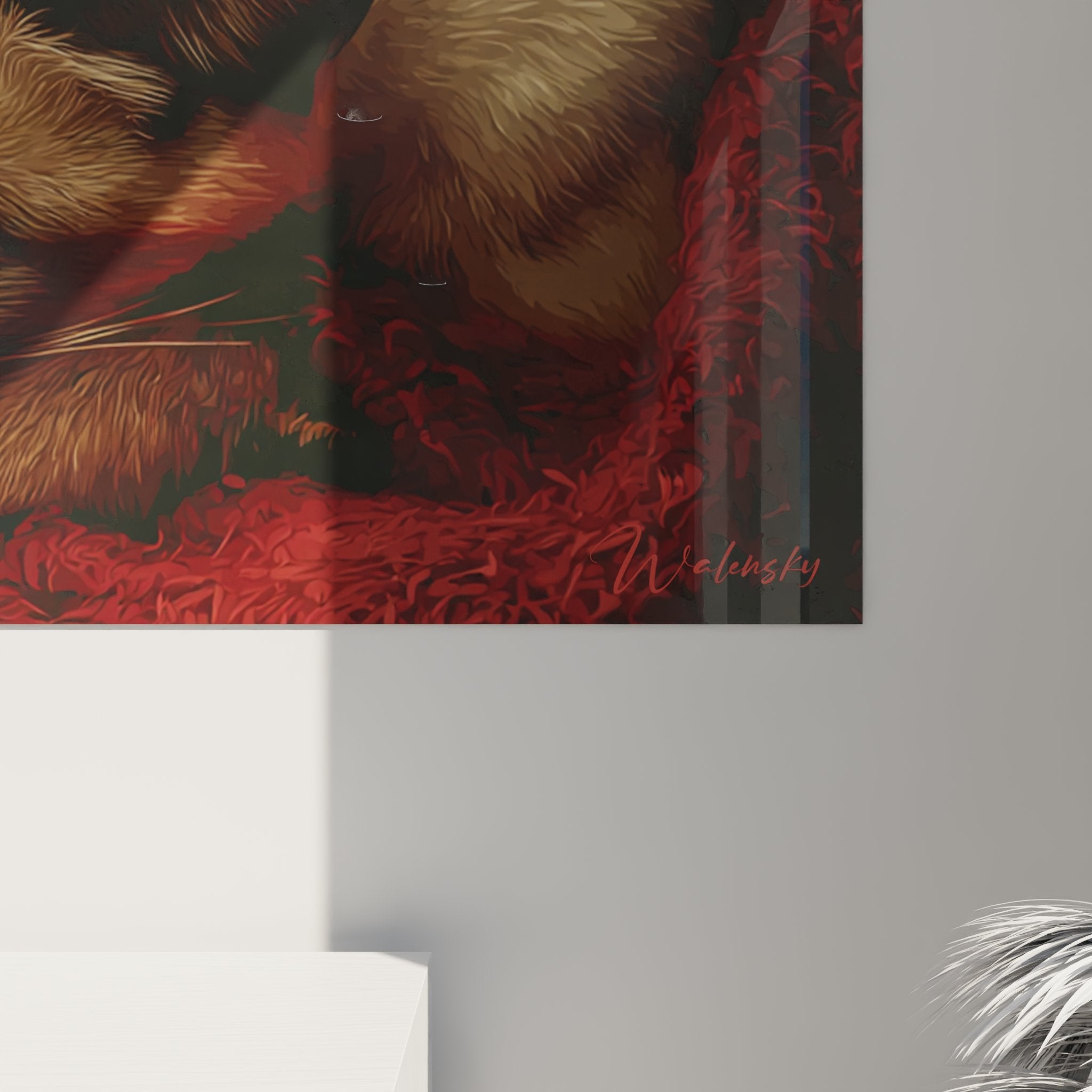 Vue d'ensemble tableau mural chats Tonkinois, œuvre d'art félin sur toile tendue décorative