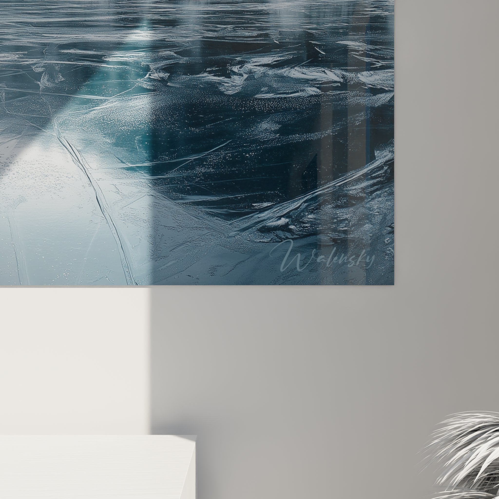 Frozen Lake Painting Vosges - Mountain Winter Landscape