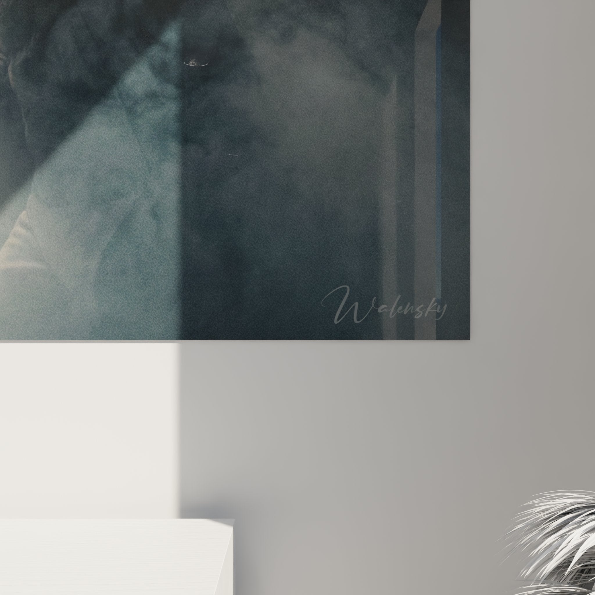 Vue d'ensemble du tableau mural escrime duel combat dans intérieur contemporain decoration