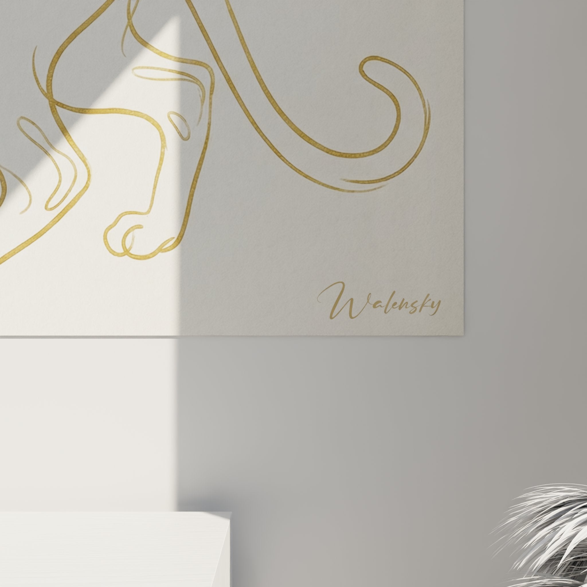 Overview wall art Oriental Shorthair cat minimalist style interior decoration