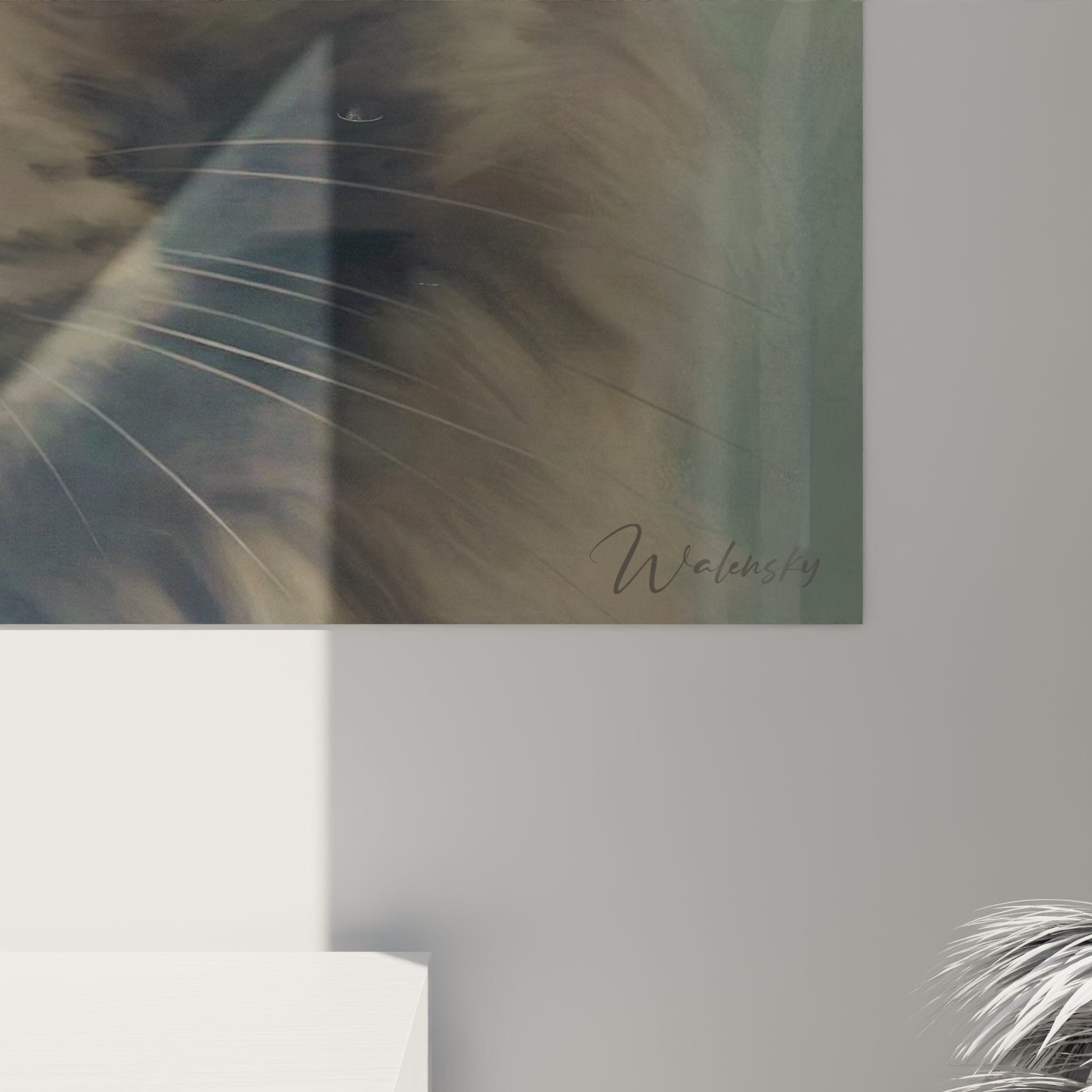 Nebelung cat wall art overview, feline artwork for modern interior decoration