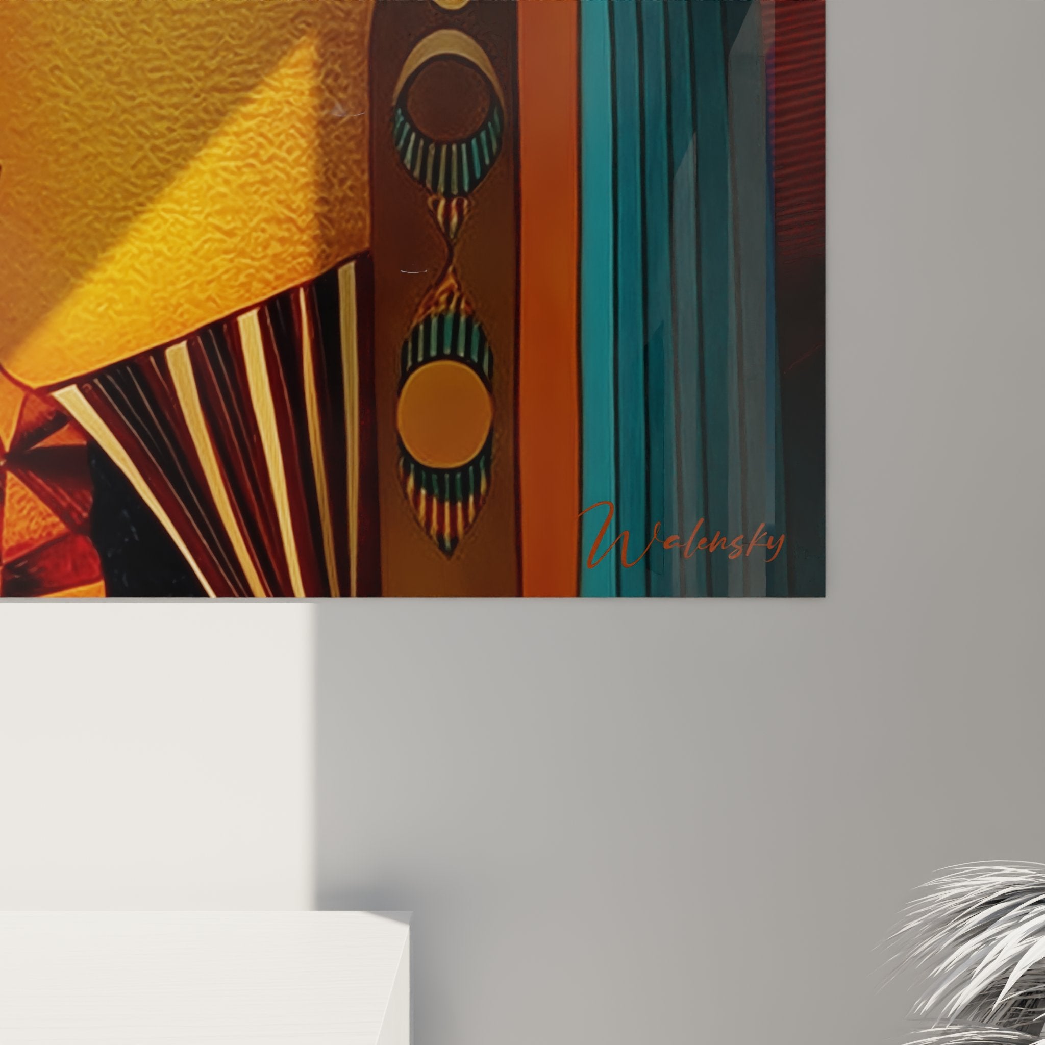 Vue ensemble tableau masques africains decoration murale salon, art contemporain inspiration culturelle africaine