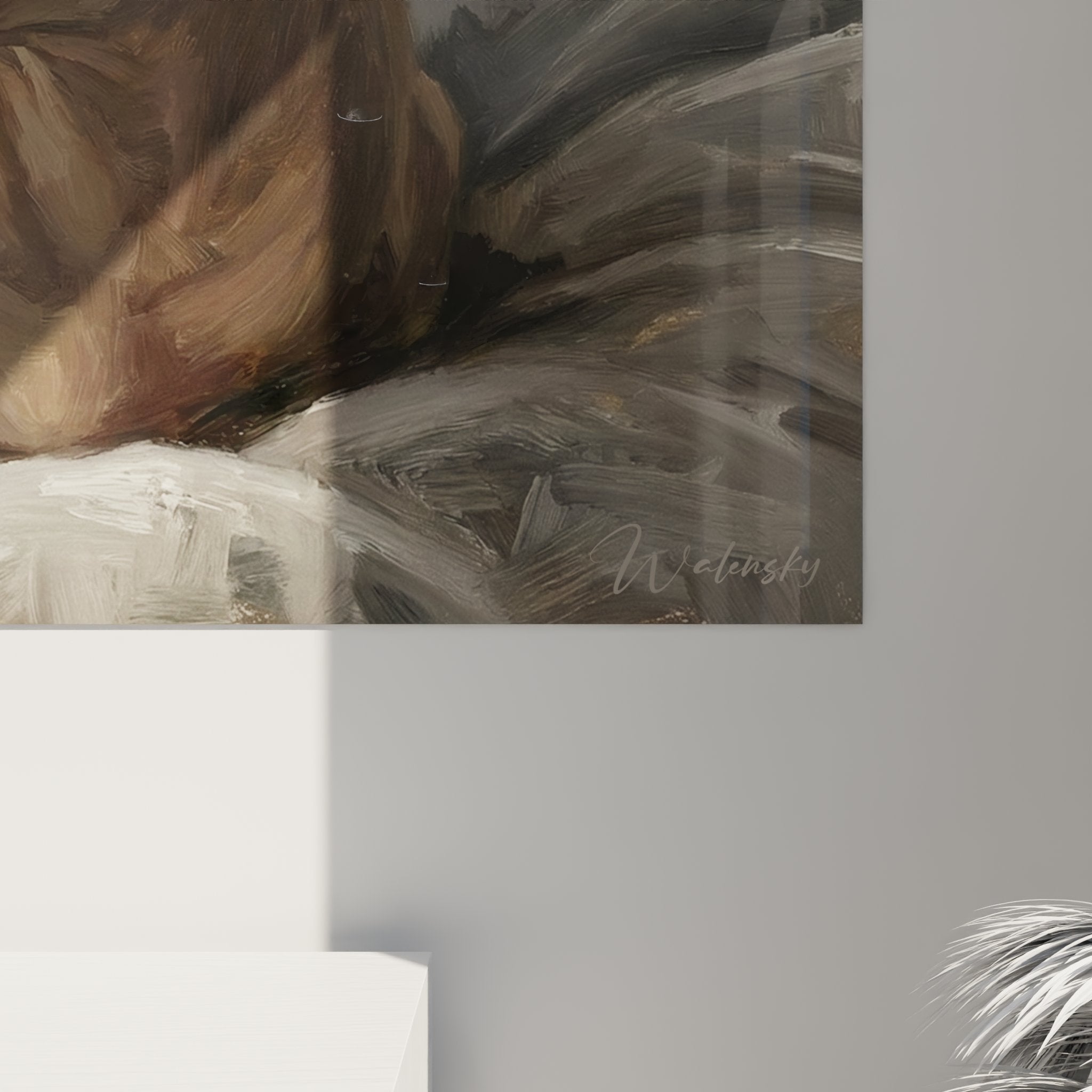 Vista d'insieme quadro gatto sphynx decorazione interni moderni arte murale design contemporaneo