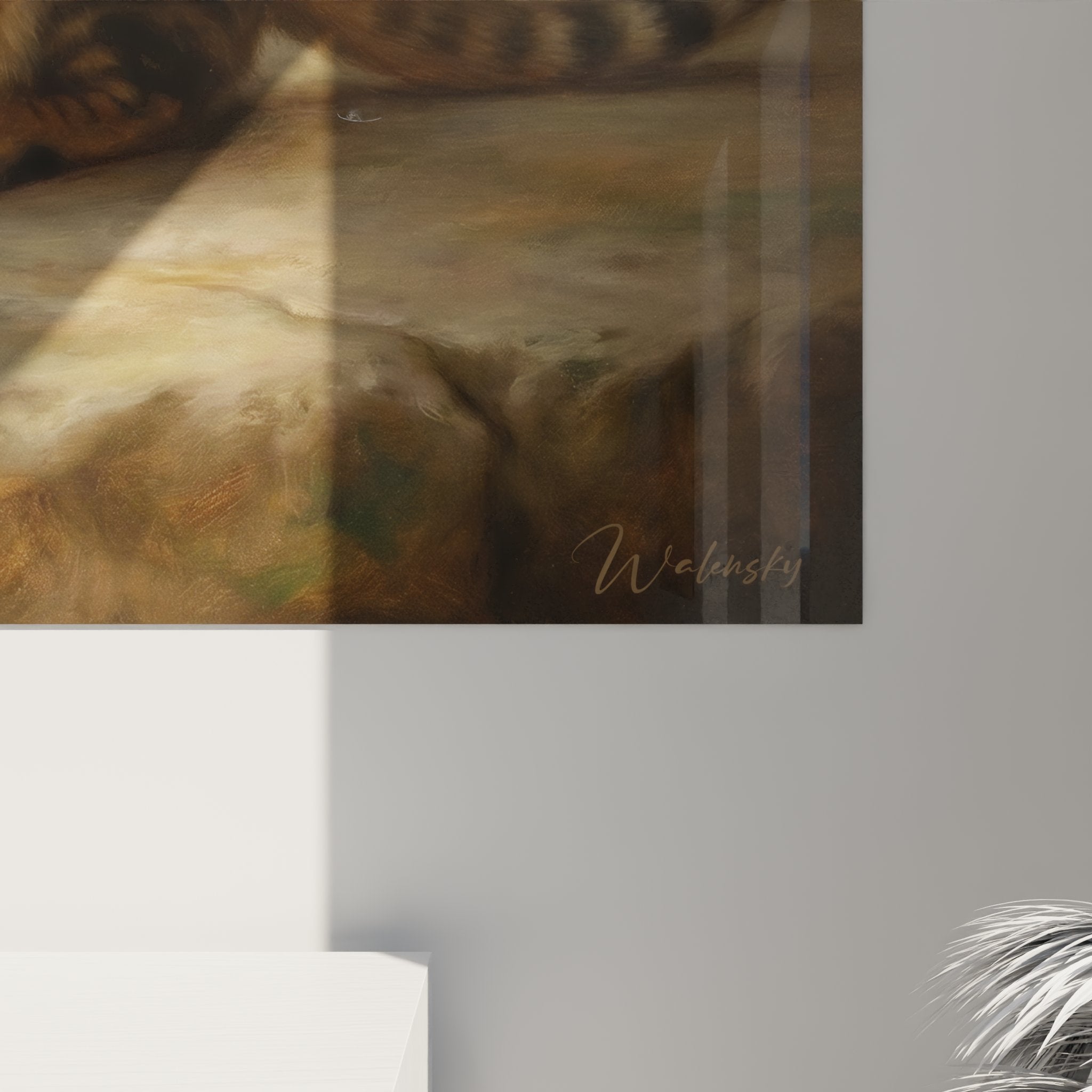 Vue ensemble tableau chat Bengal fenêtre décoration murale salon moderne art félin haut de gamme