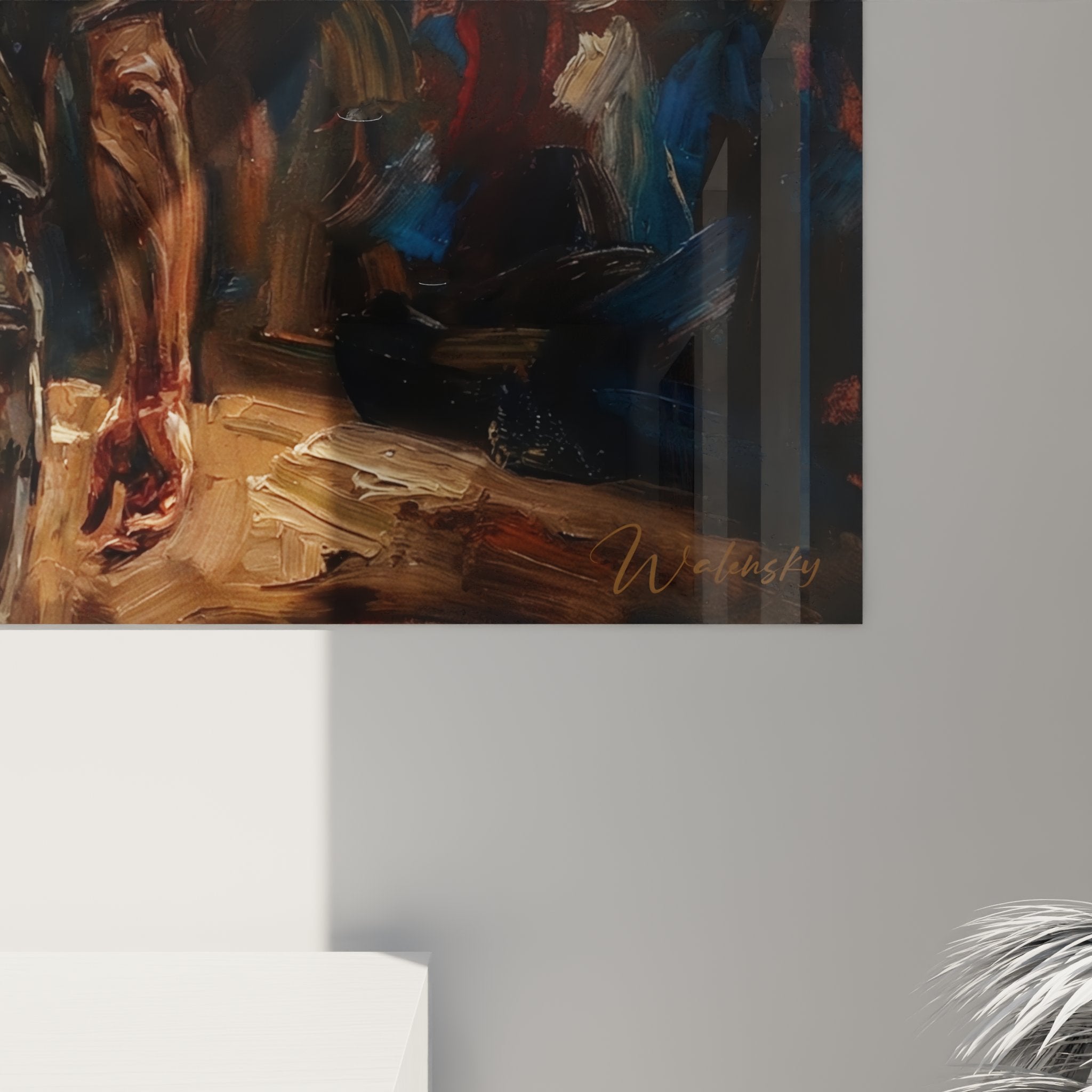 Vue ensemble tableau baseball vestiaire decoration murale sport americain art contemporain