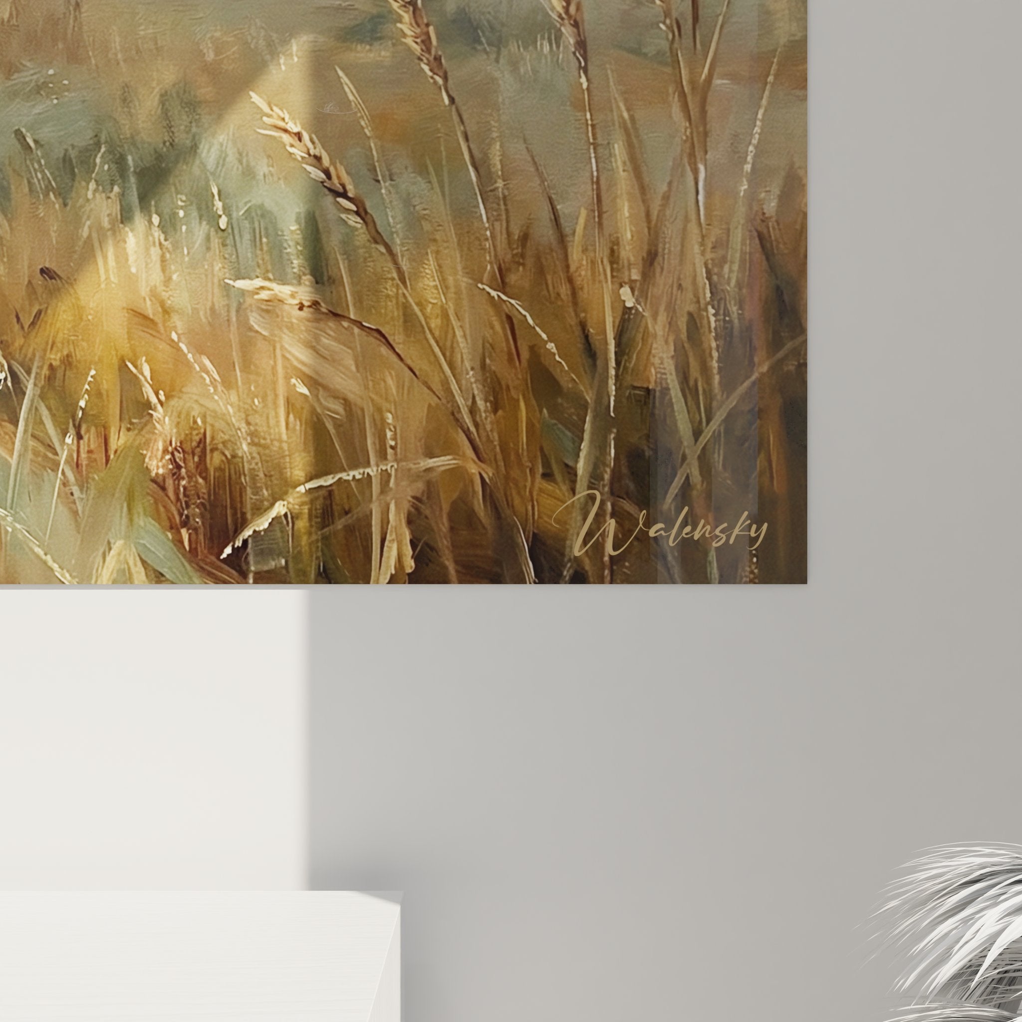 Vue d'ensemble toile chien d'arrêt au marais, ambiance brumeuse matinale, décoration intérieure thème chasse