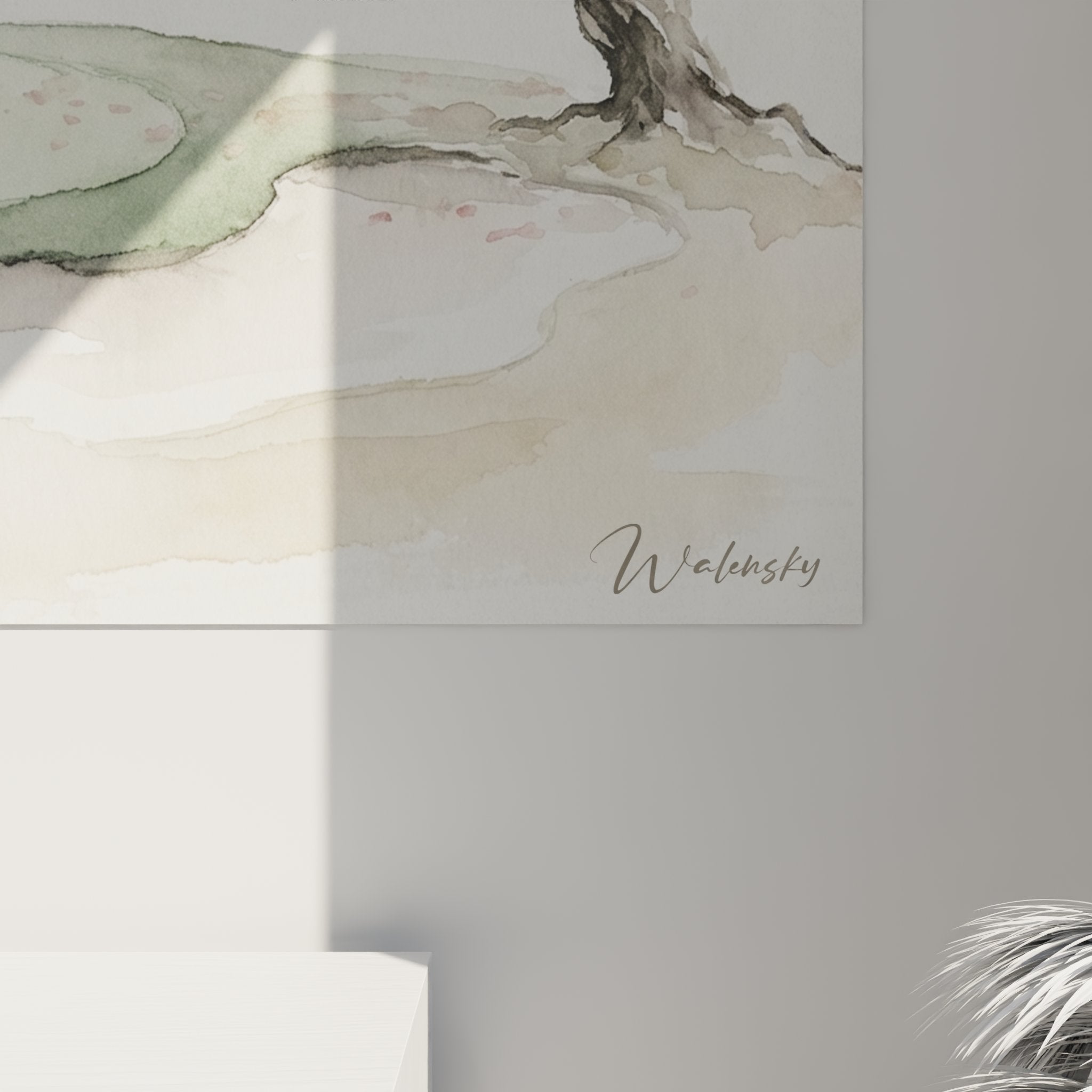 Vue ensemble tableau golf cerisier japonais decoration murale - art zen pour passionnes golf