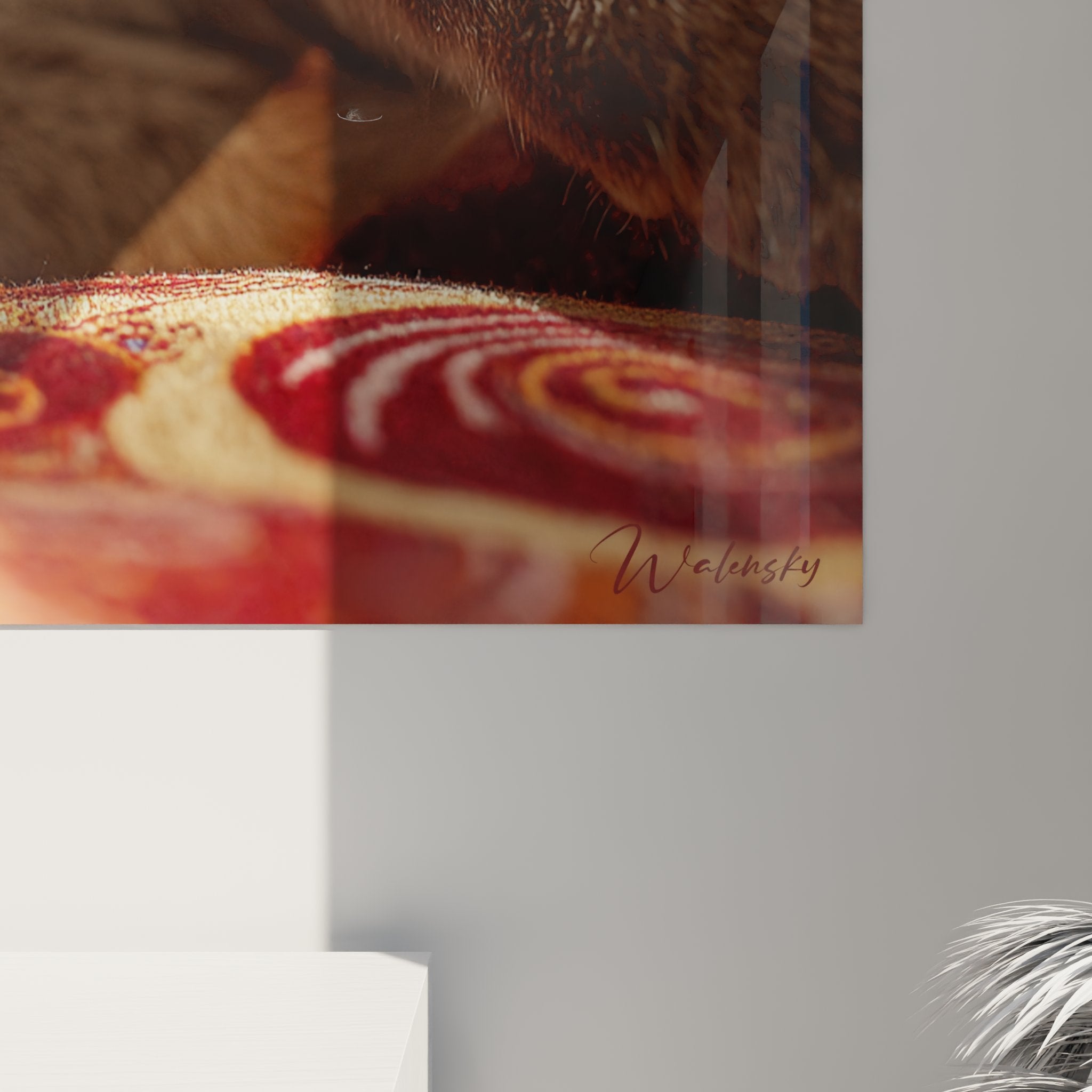 Vue d'ensemble tableau mural chat Tonkinois, intégration déco moderne, art animalier raffiné