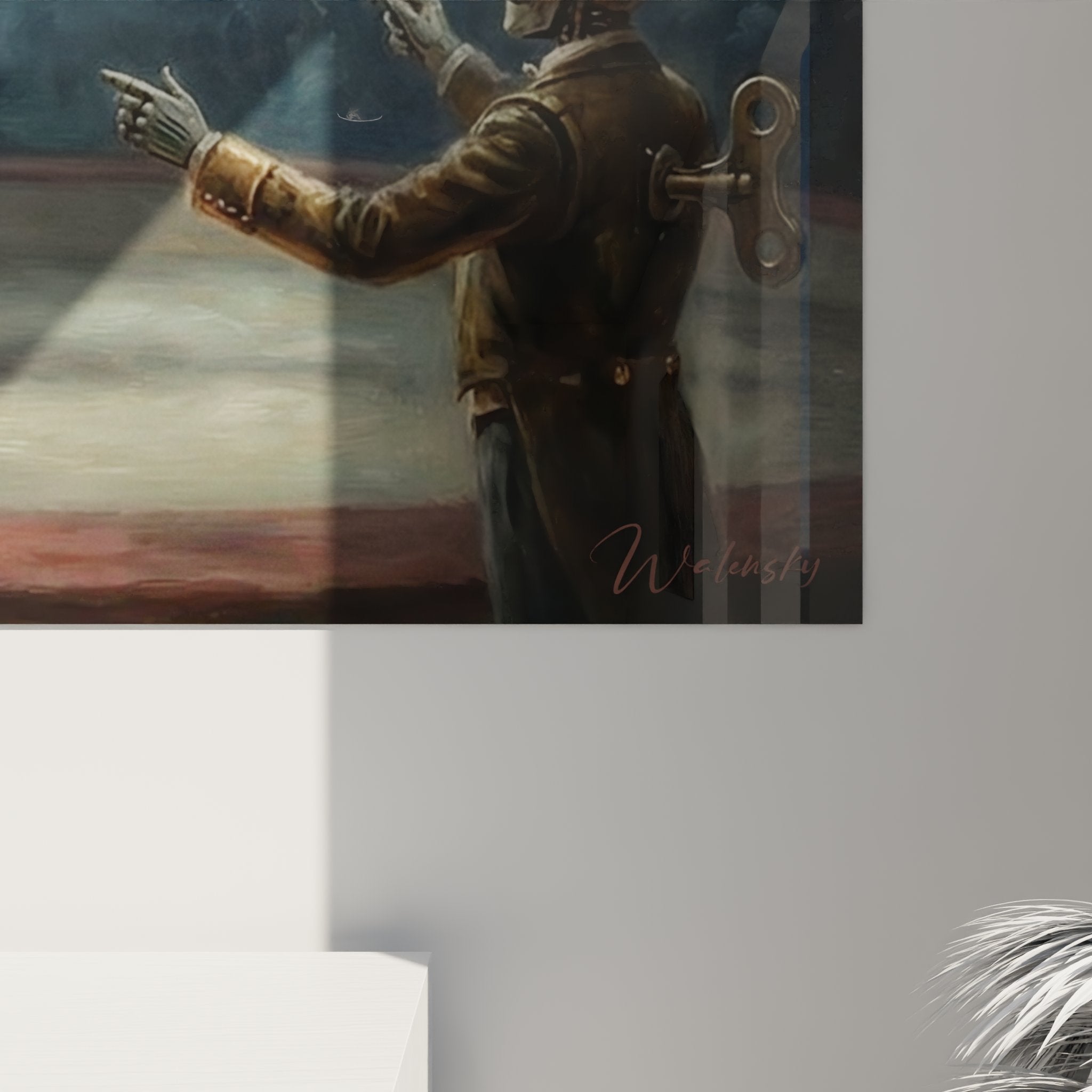 Vue d'ensemble du tableau automates de cirque dans un intérieur contemporain