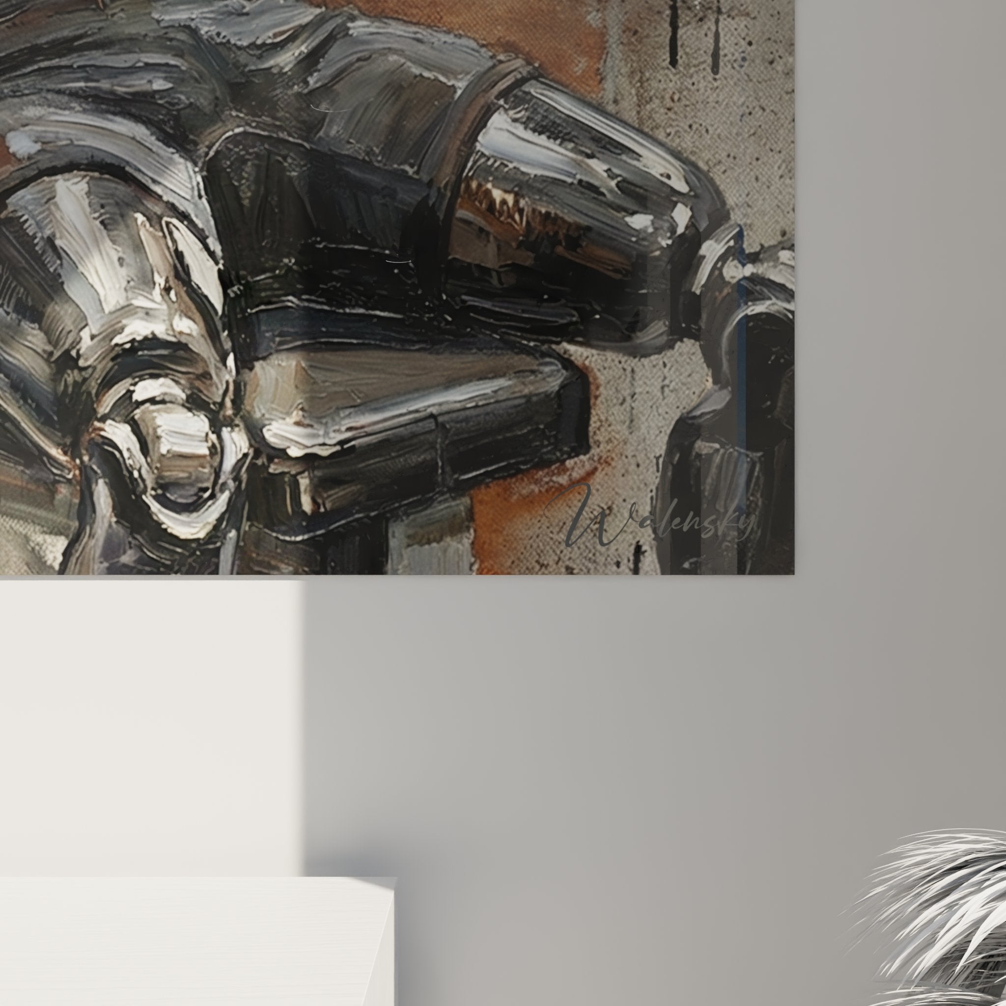 Vue d'ensemble du tableau haltérophile paralympique, art mural célébrant la force et le handisport