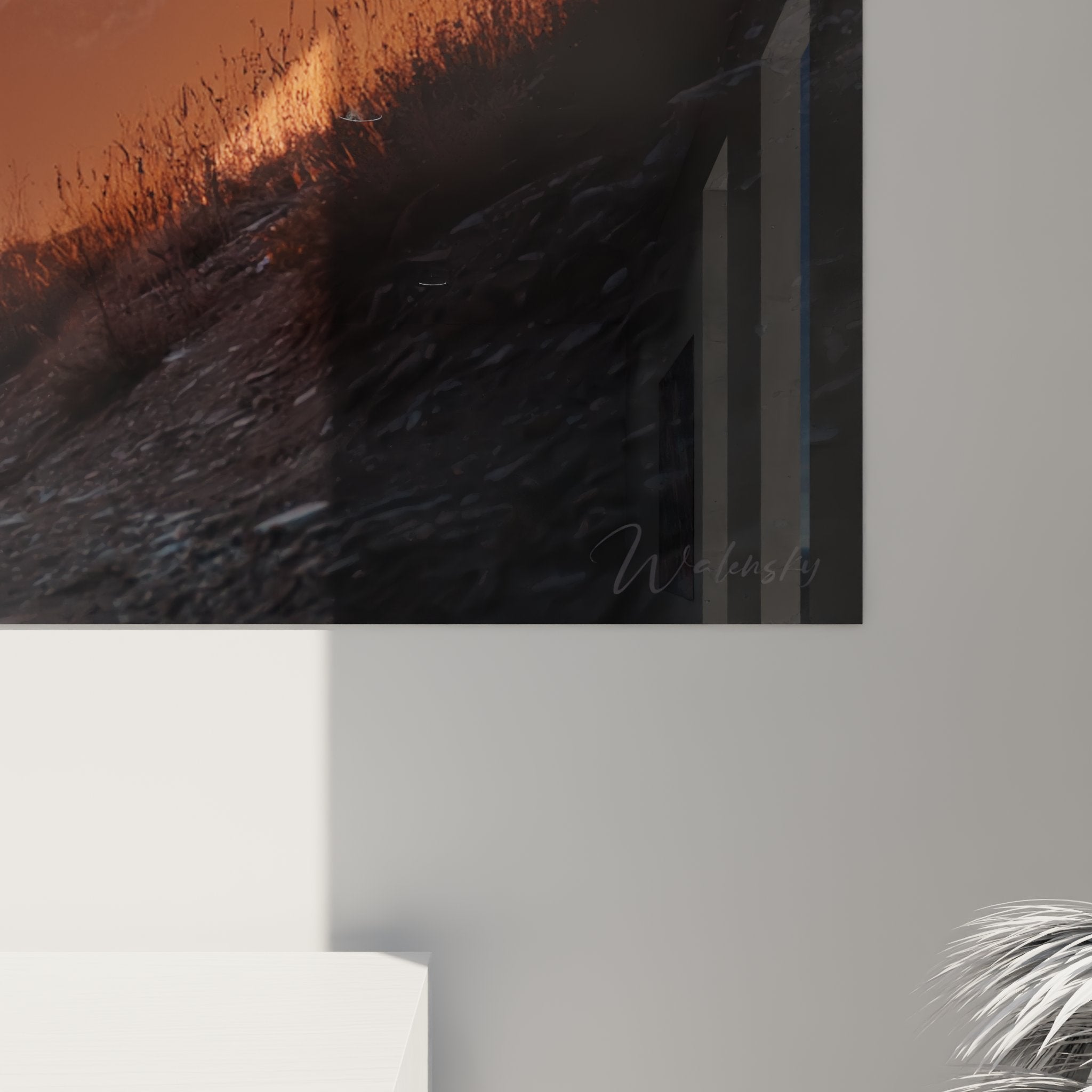 Vue ensemble tableau VTT aventure montagne coucher soleil décoration murale cyclisme passion outdoor sport