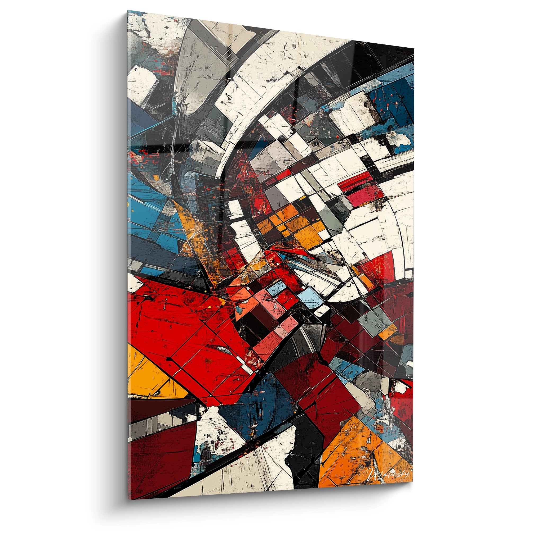 Tableau géométrique abstrait de Walensky avec des formes et des couleurs vives captivantes