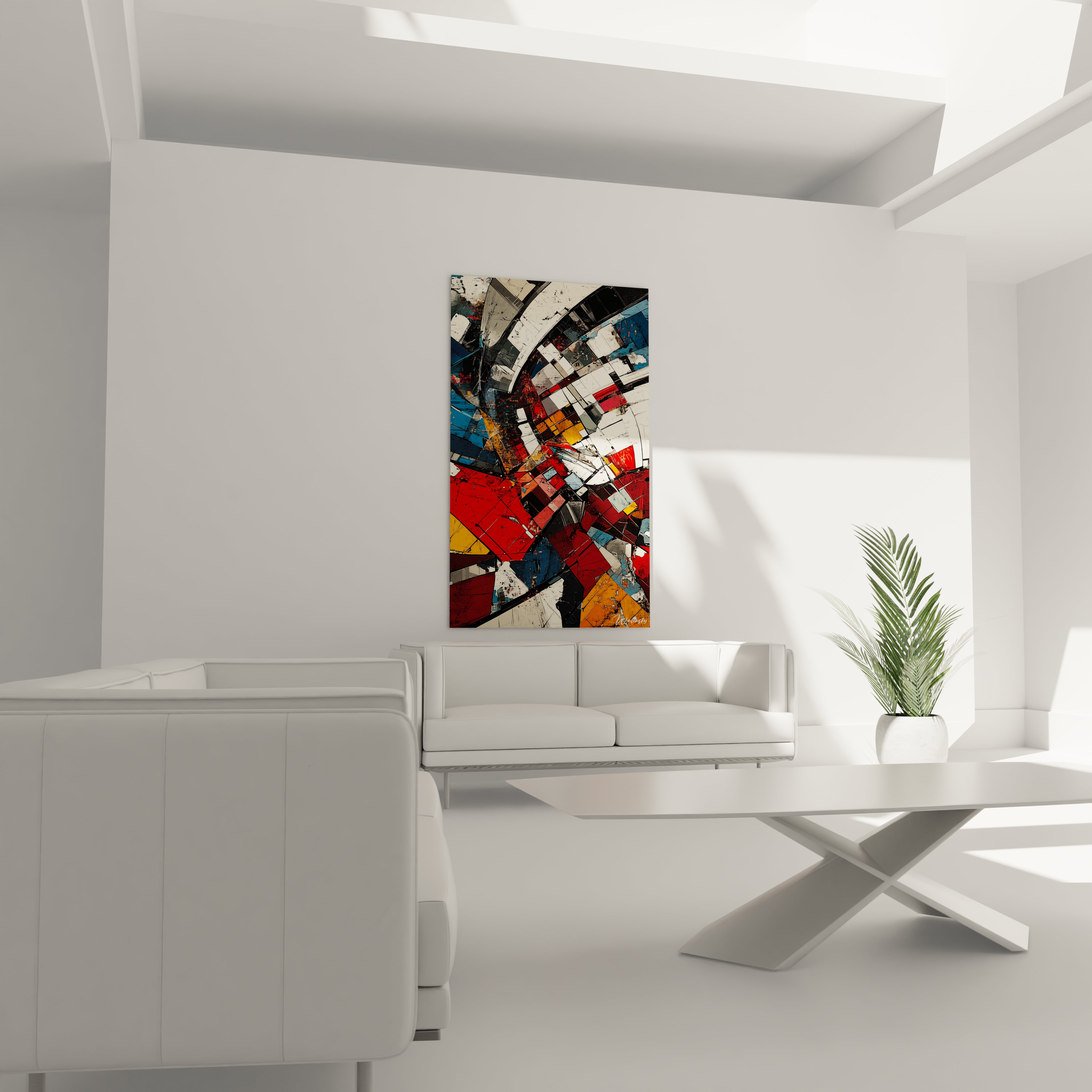 Tableau géométrique abstrait de Walensky avec des couleurs vives pour embellir votre espace intérieur