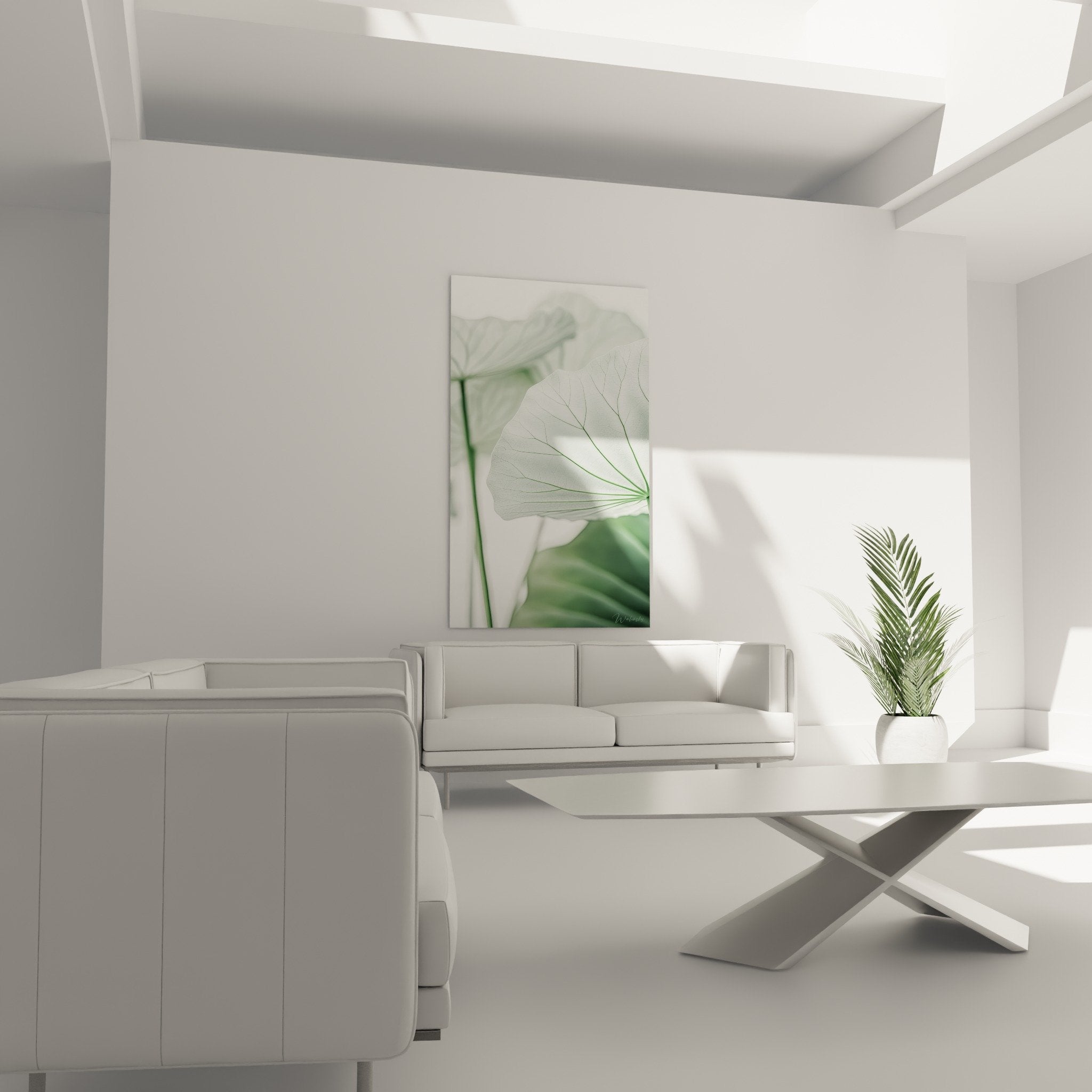 Gros plan nervures delicates feuille lotus transparente, details veines geometrie naturelle tons jade pale
