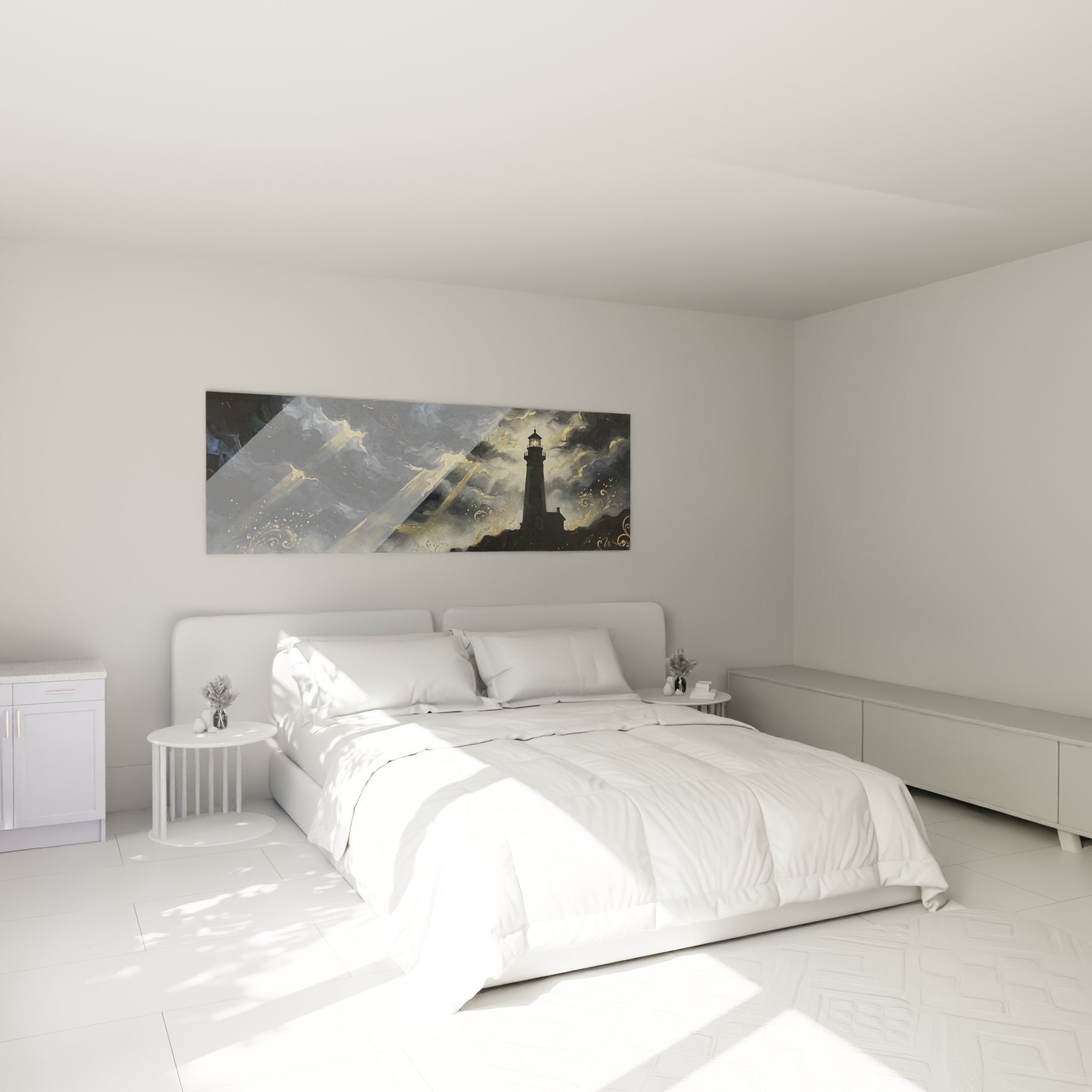 Tableau phare breton tempete decore chambre ambiance maritime authentique decoration Bretagne