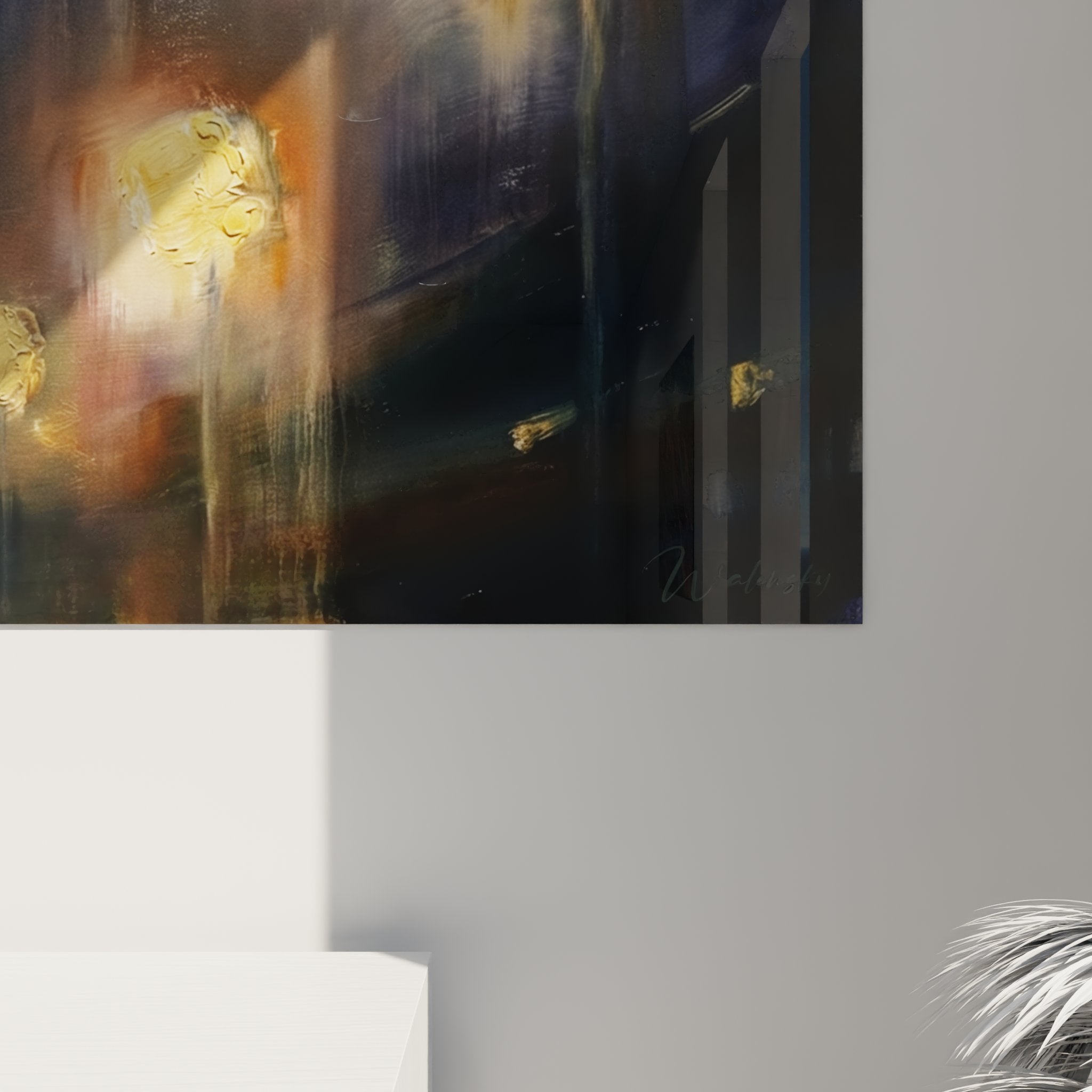 Vue d'ensemble tableau panoramique stade baseball nocturne avec atmosphere lumineuse doree