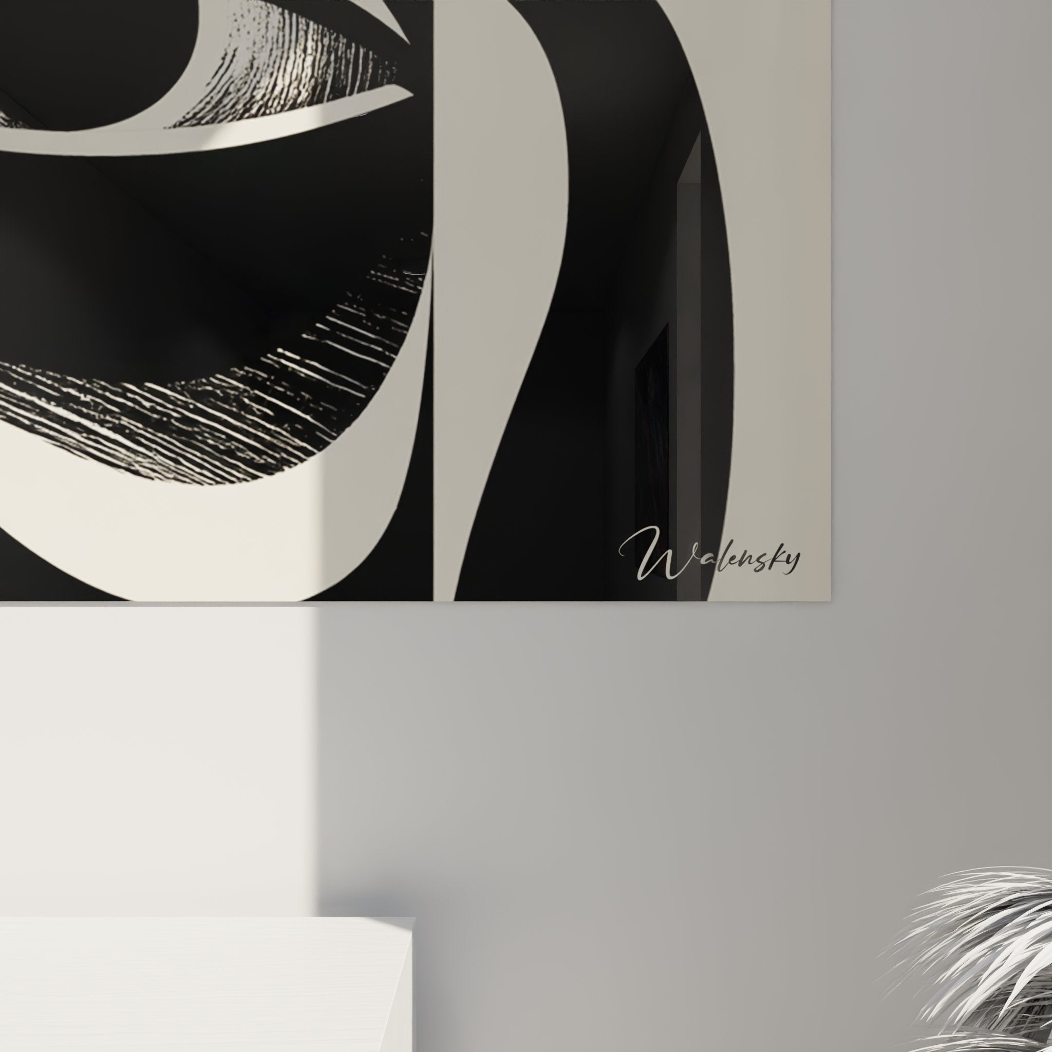 Vista d'insieme quadro maschera africana astratta trittico bianco nero decorazione murale arte tribale