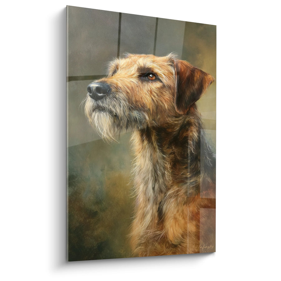 Tableau Chien à Poil Rude Regard Confiant - Portrait Canin Expressif - Edition Airedale Terrier