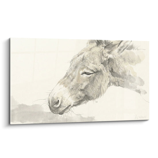Portret van een ezel met sepia- en beige tinten - Landelijke zachtheid - Editie Ezel