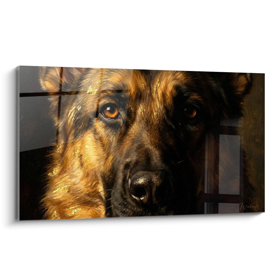 Tableau Portrait Berger Allemand aux Yeux Ambrés - Regard Intense - Edition Tableau Berger Allemand