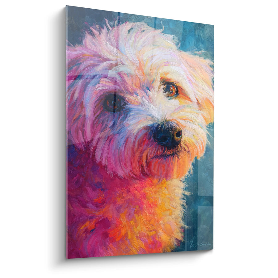 Obraz Bichon Havanais w Żywe Kolory - Wyrazisty Portret Wielokolorowy - Edycja Bichon Havanais
