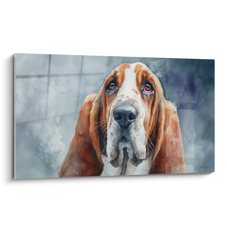 Tableau Chien aux Yeux Mélancoliques sous la Pluie - Regard Tendre - Edition Bloodhound