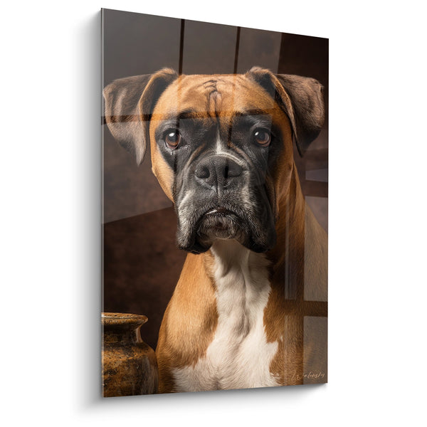 Tableau Portrait de Boxer aux Yeux Expressifs - Regard Noble - Edition Boxer