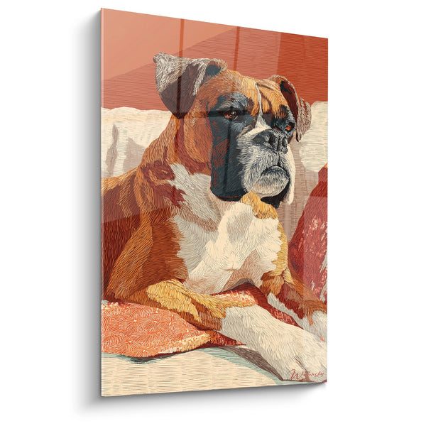 Cuadro Retrato de Boxeador en Tonos Ocre - Mirada Noble - Edición Boxer