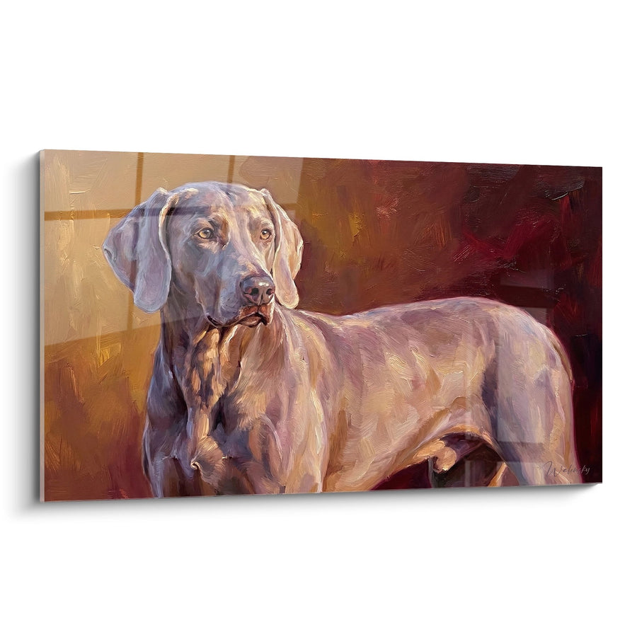 Tableau Chien Gris au Regard Mélancolique - Portrait Expressif - Edition Braque de Weimar