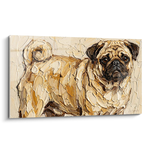 Cuadro Retrato de Perro en Tonos Dorados - Mirada Expresiva - Edición Carlin