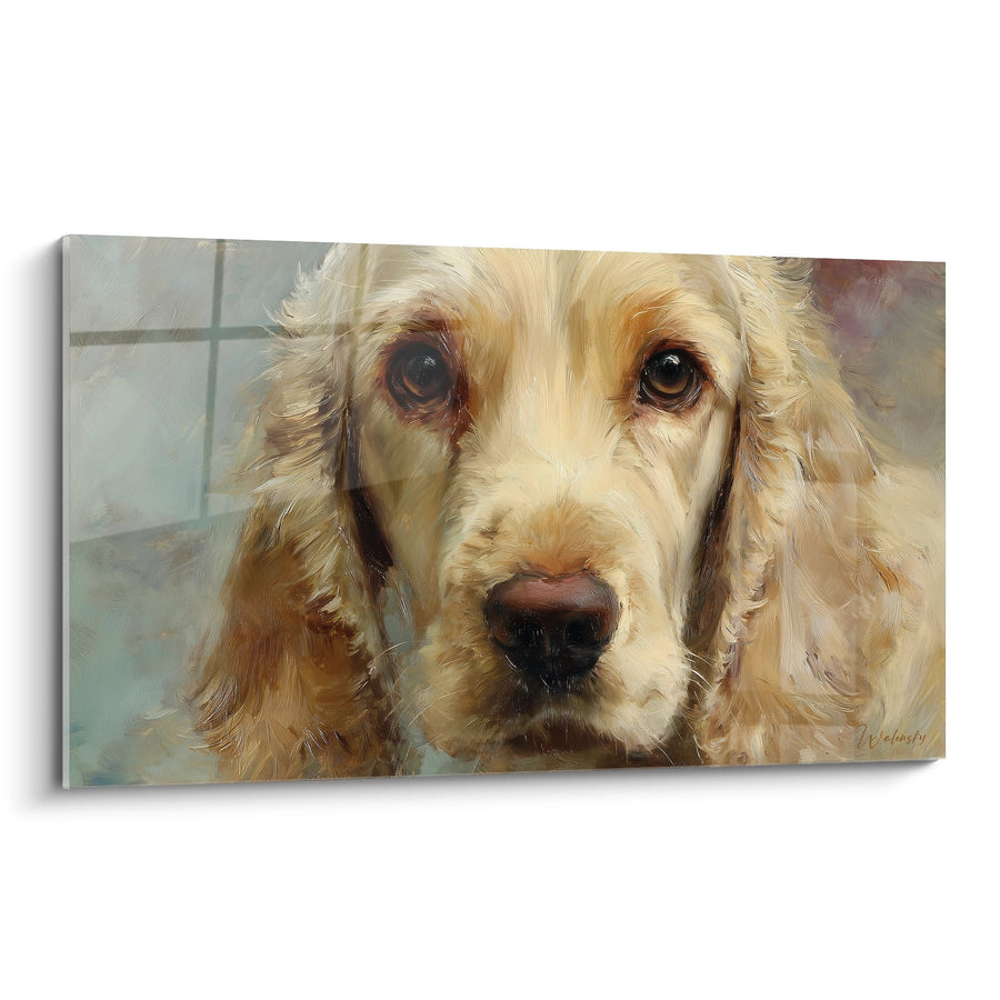 Tableau Portrait de Cocker Américain aux Yeux Tendres - Regard Mélancolique - Edition Cocker Américain