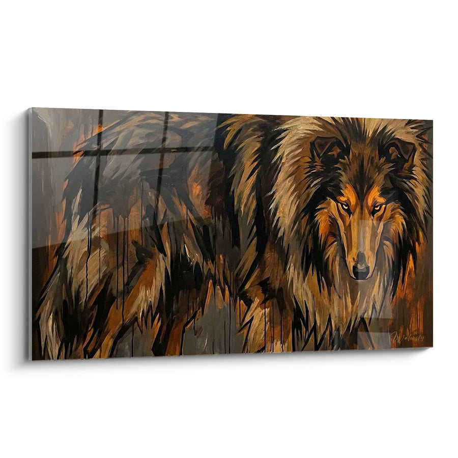 Tableau Collie aux Tons Dorés et Bruns - Portrait Expressif - Edition Collie