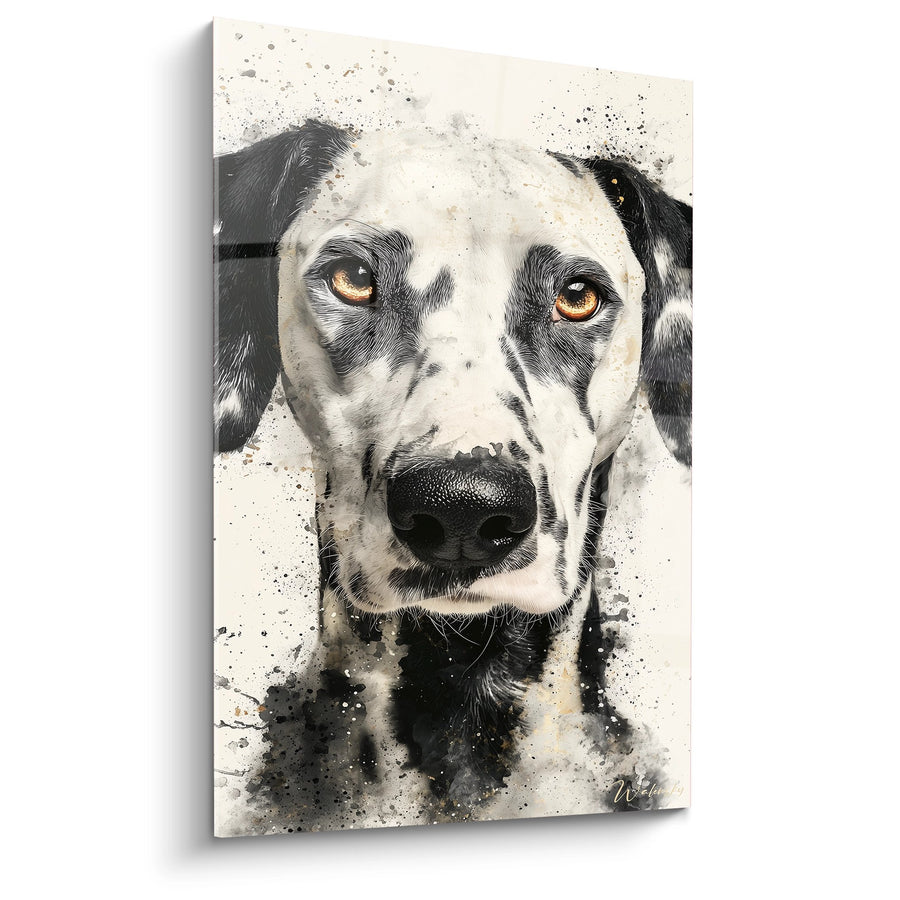 Tableau Portrait de Chien aux Yeux Dorés - Regard Perçant - Edition Dalmatien