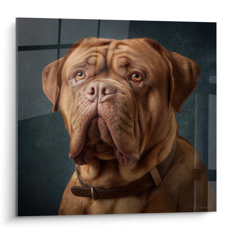 Gemälde Porträt Bordeaux Dogge Rotbraun mit Ausdrucksstarkem Blick - Edle Präsenz - Bordeaux Dogge Edition