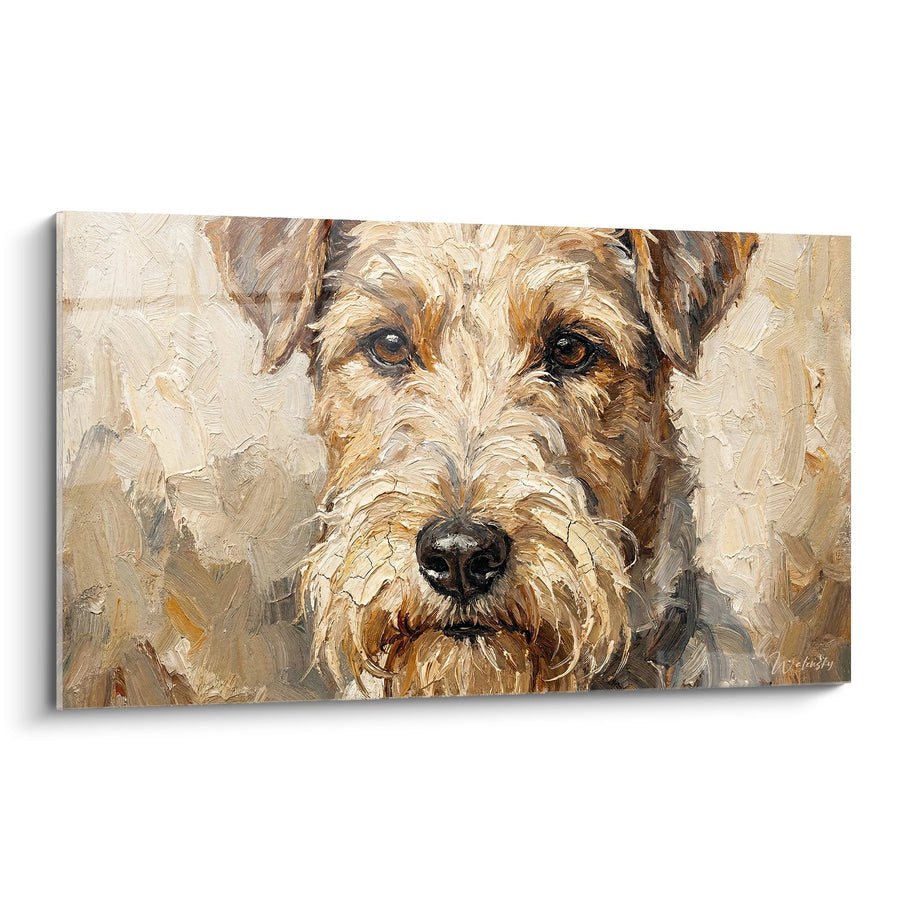 Tableau Chien aux Tons Chauds et Regard Expressif - Portrait Artistique - Edition Fox Terrier